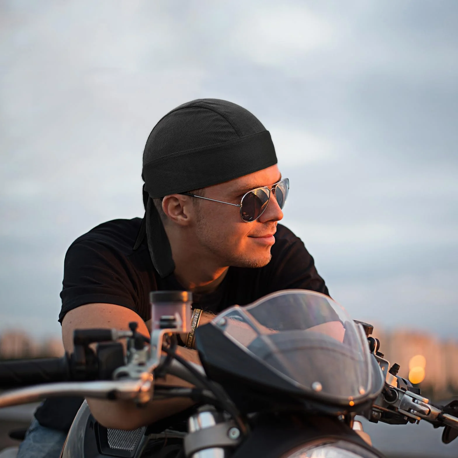 Bekecidi 4-pak bandana dla mężczyzn, sportowa oddychająca czapka rowerowa, ochrona przed słońcem, opaska na głowę, bandana, do wspinaczki na świeżym powietrzu, biegania, wędrówek, wielobarwny, 1
