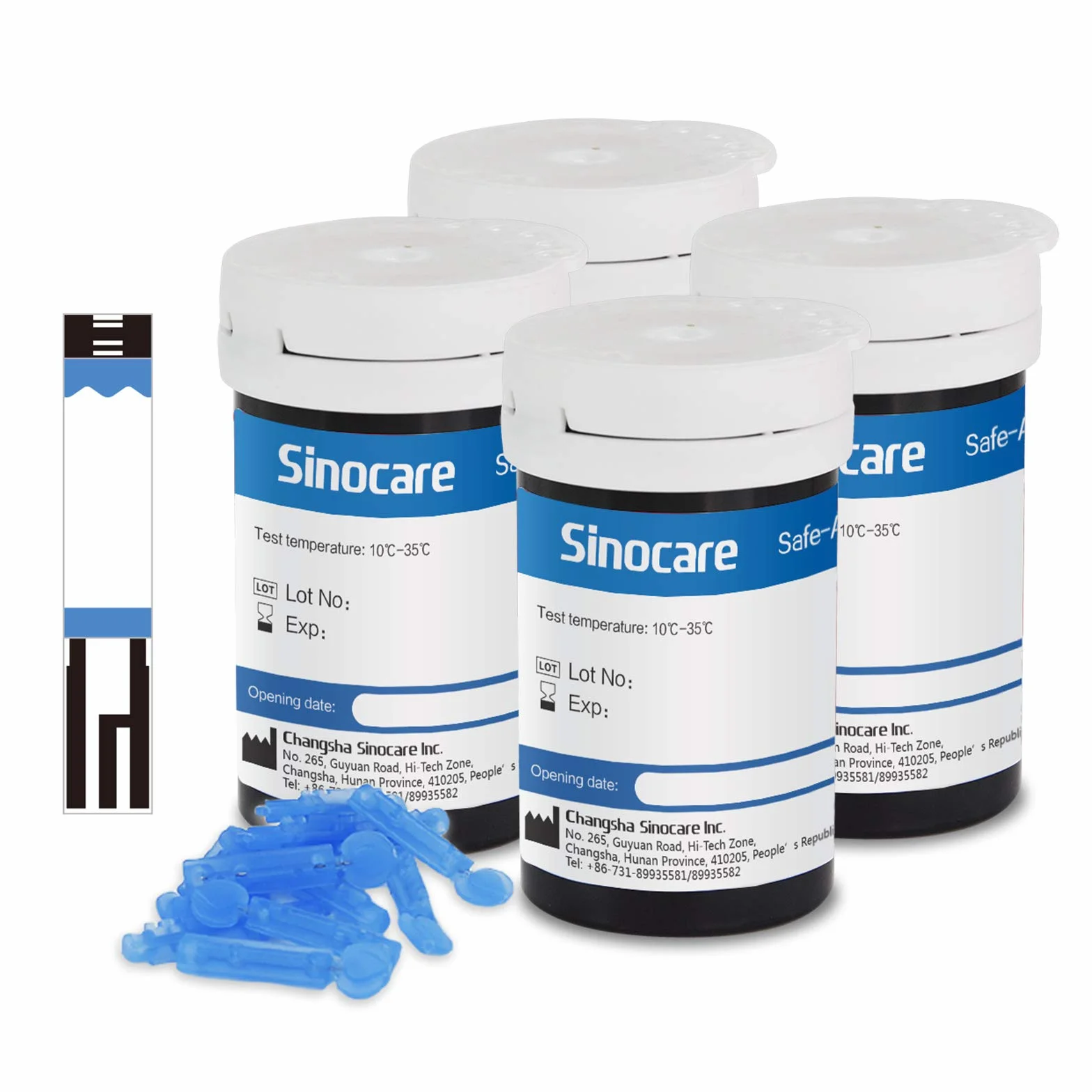 sinocare Safe Accu glukometr Ustawić lub pasek testowy (100 pasek testowy)