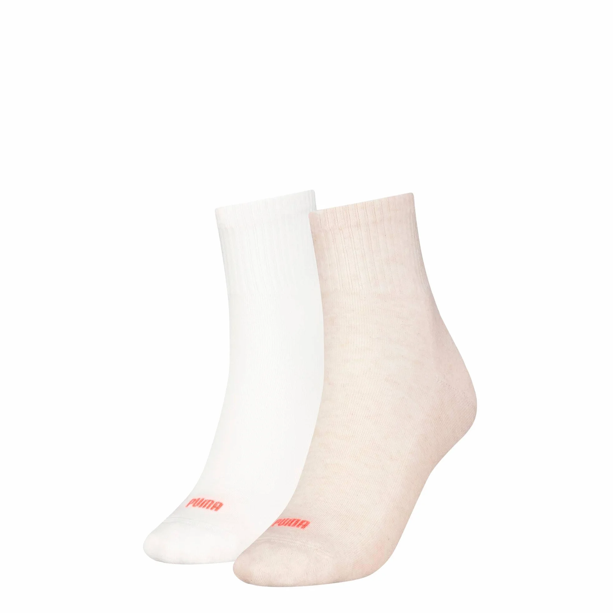 PUMA Women Heart Logo Crew Socks 2 szt, Owsianka/White/Peach, 39-42 EU