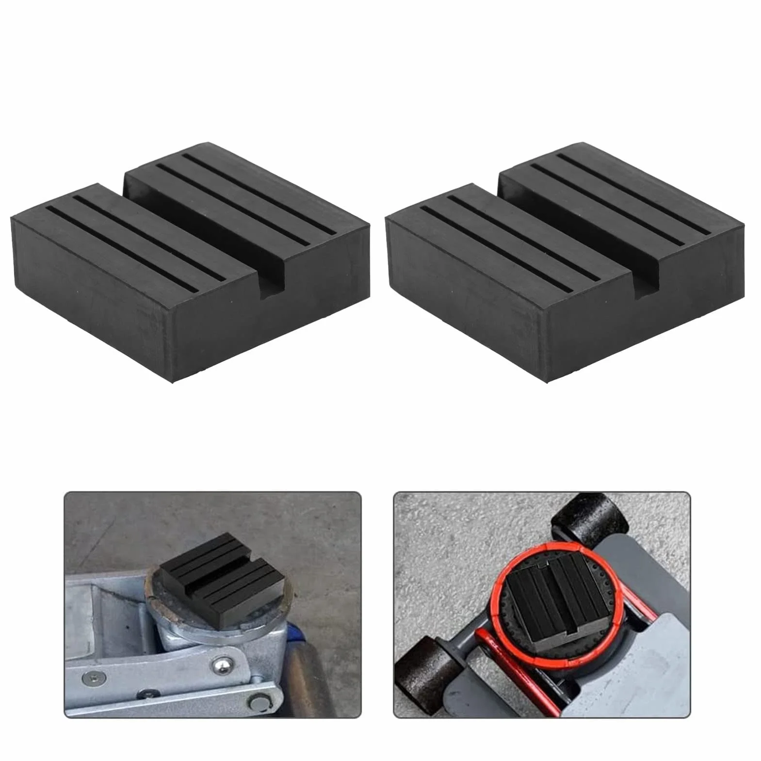 ViaGasaFamido 2 komputery Jack Rubber Pad Uniwersalna kwadratowa szczelinowa rama Rail Floor Jack Clamp na adapterze Non Slip Adapter Dobra odporność na zgniatanie Krążek do naprawy konserwacji