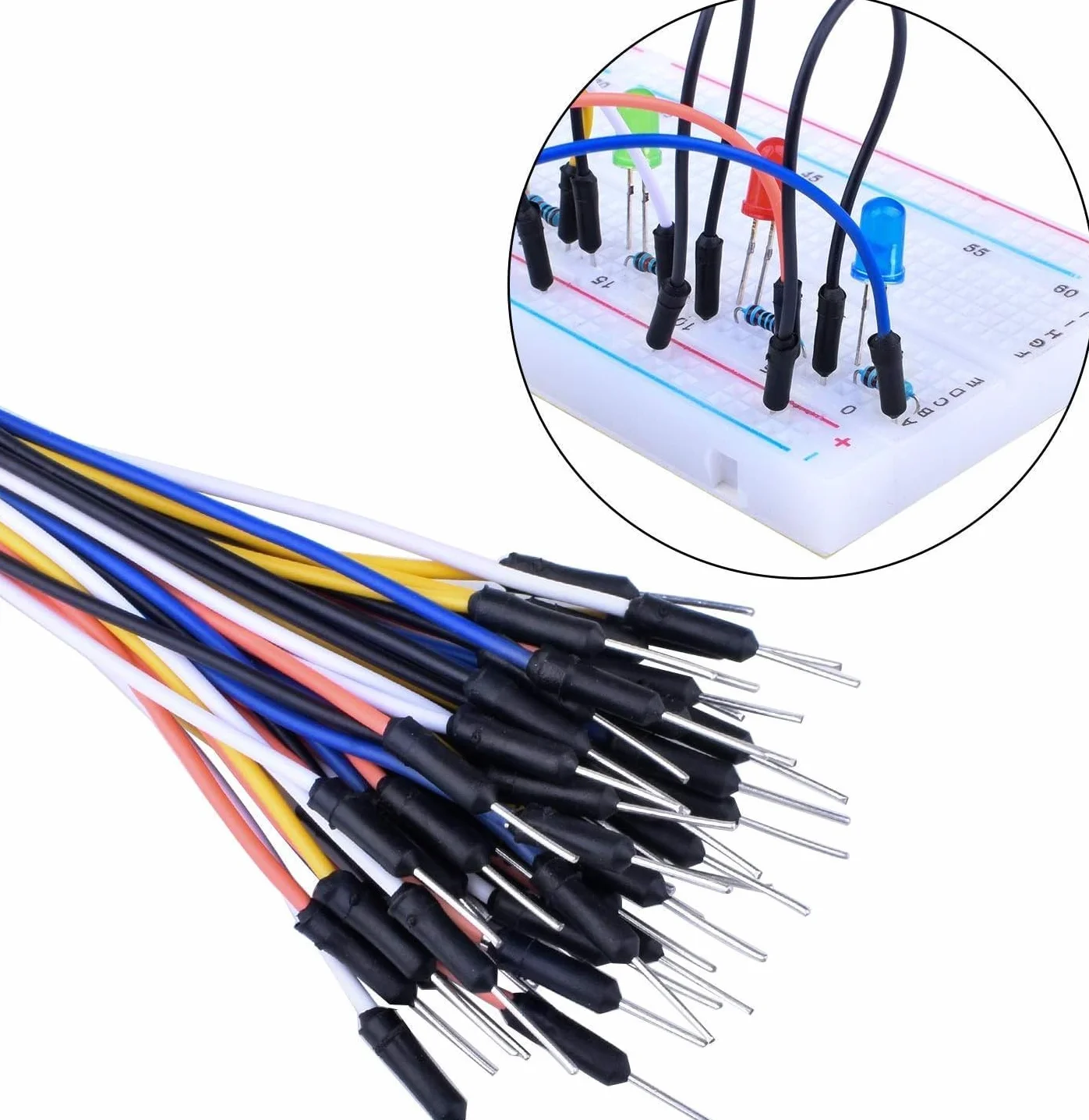 GTIWUNG Zestaw 3 szt. 400 Tie Points Mini Breadboard Kit, nielutowana płytka drukowana do Arduino Proto Shield + 195 szt. mostków wtykowych Jumper Wire Kabel