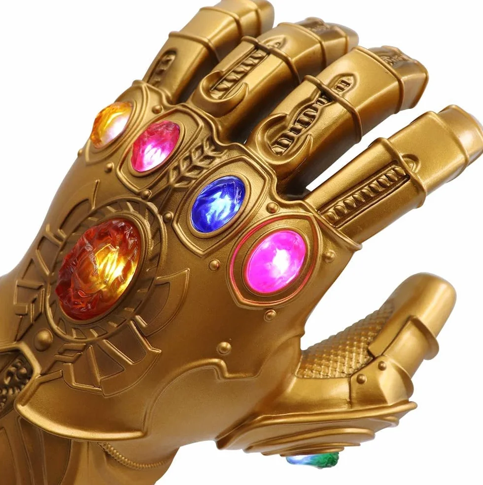 Super bohater Rękawiczka LED Light Up PVC Infinity Gems Kamienie Rękawiczki Zabawki Prezent dla Cosplay Halloween Rekwizyty