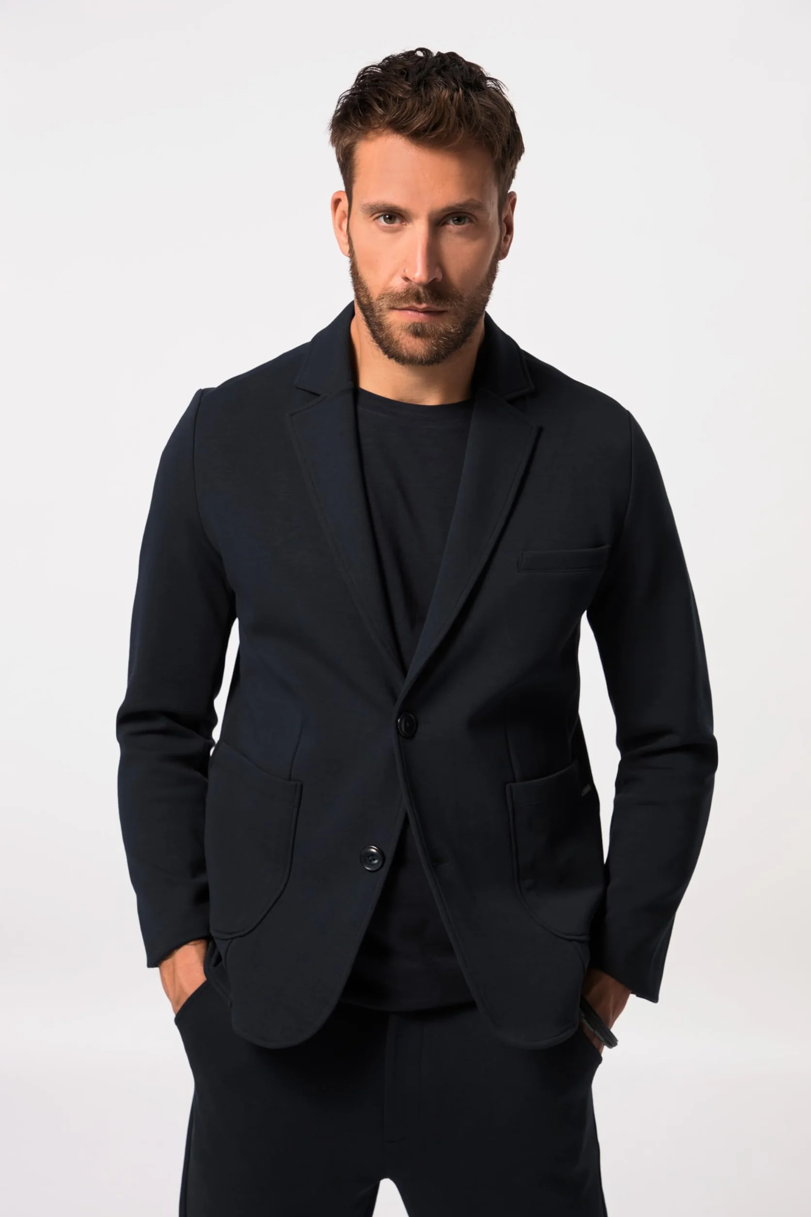 JP 1880 Męska marynarka dresowa, New York, Flexnamic Blazer, granatowy, XL