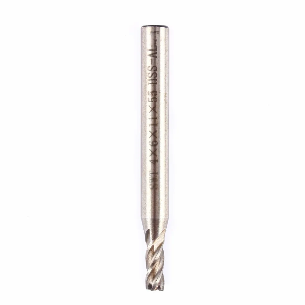 Frez końcowy z 4 rowkami, wiertło do frezowania z prętem prostym CNC HSS 4mm