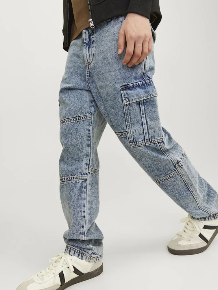 JACK&JONES JUNIOR Jjichris Jjwade Cargo Mf 148 Sn Jnr - Dżins Chłopcy