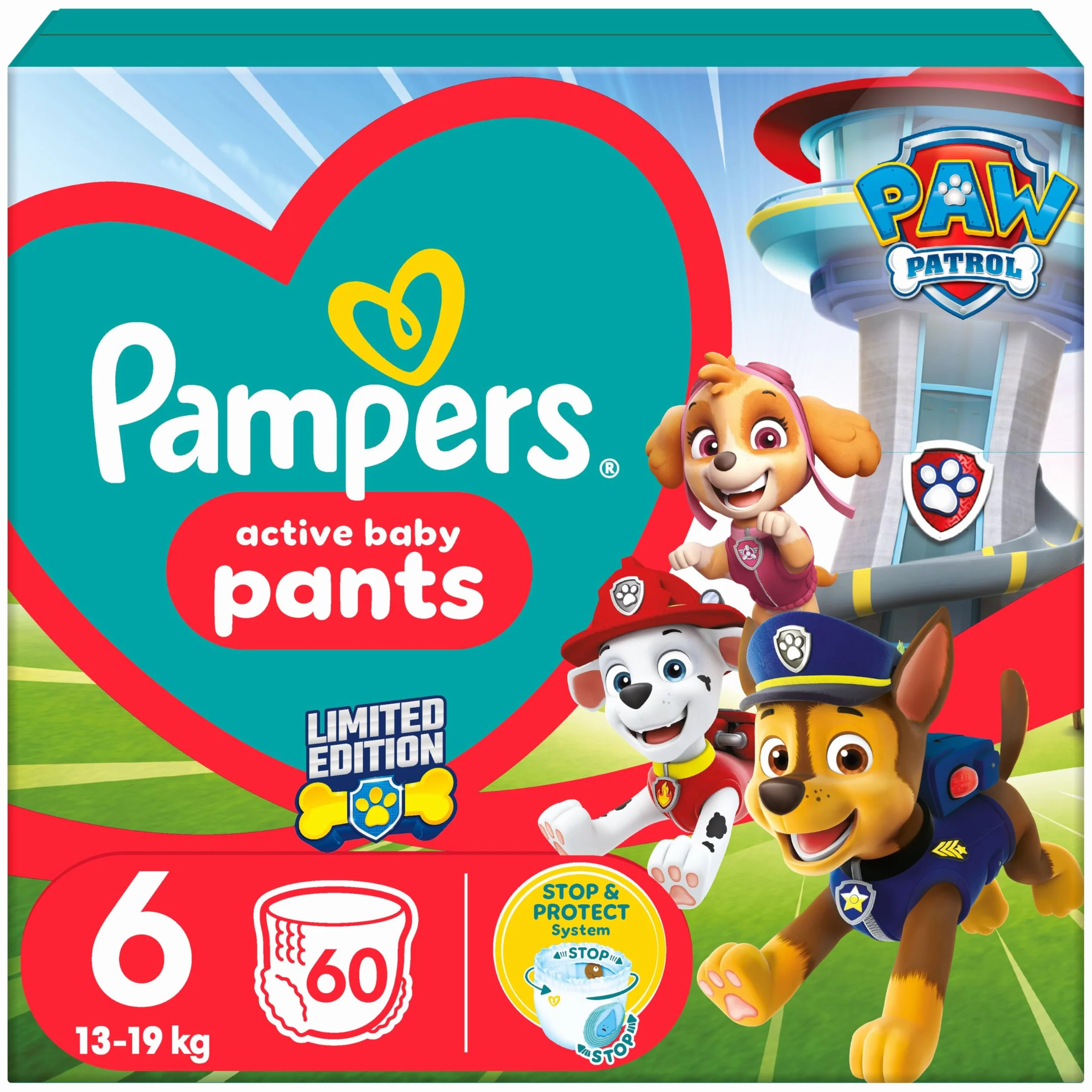 Pieluchomajtki Pampers Active Baby, rozmiar 6, pieluszki 60, 13kg+