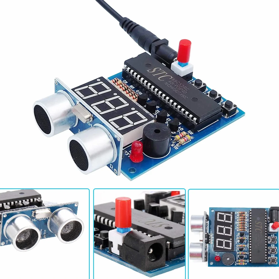 Ultradźwiękowy zestaw do lutowania elektroniki z kablem wtykowym USB do DC pojemnik na baterie HC-SR04 moduł czujnika ultradźwiękowego do lutowania do samodzielnego wykonania