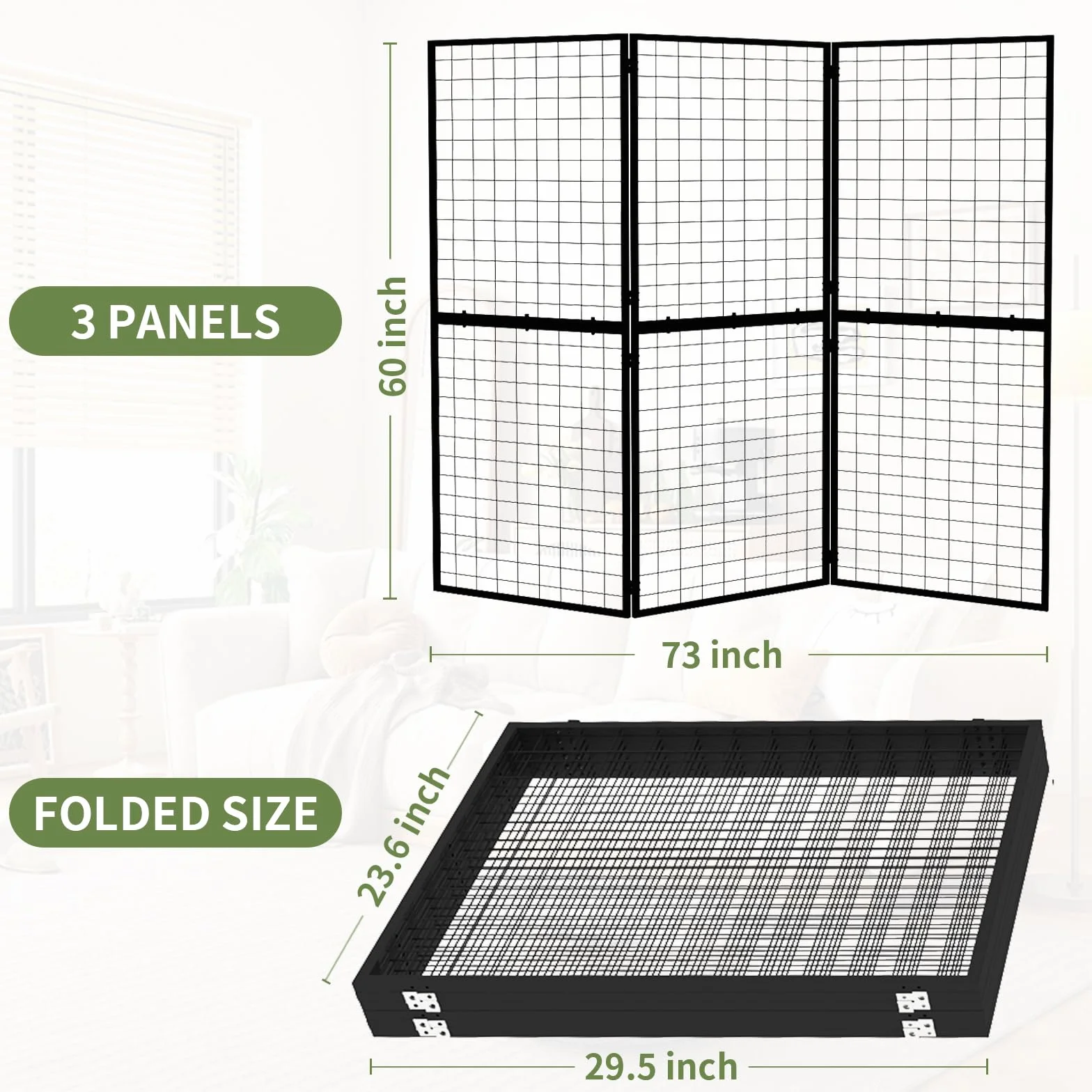 Składany panel ekspozycyjny gridwall - 3 sztuki paneli ściennych gridwall 2x5 stóp (0,6x1,5 m), seria Z, wytrzymałe, do sklepu detalicznego, targów, sklepów pop-up, wszechstronne wyposażenie