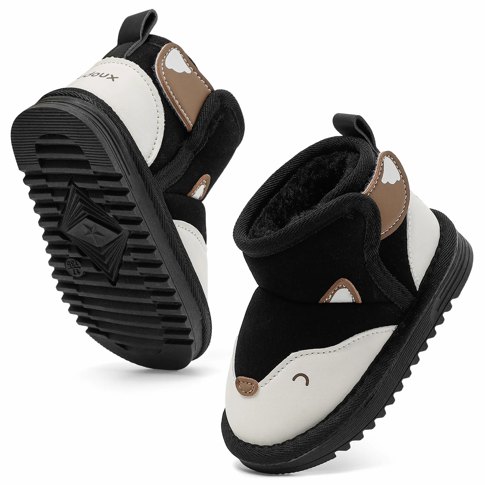 MASOCIO Buty zimowe dla chłopców i dziewczynek, małe dzieci, buty zimowe, pluszowe, gumowe, antypoślizgowe, rozmiar 18-24 EU