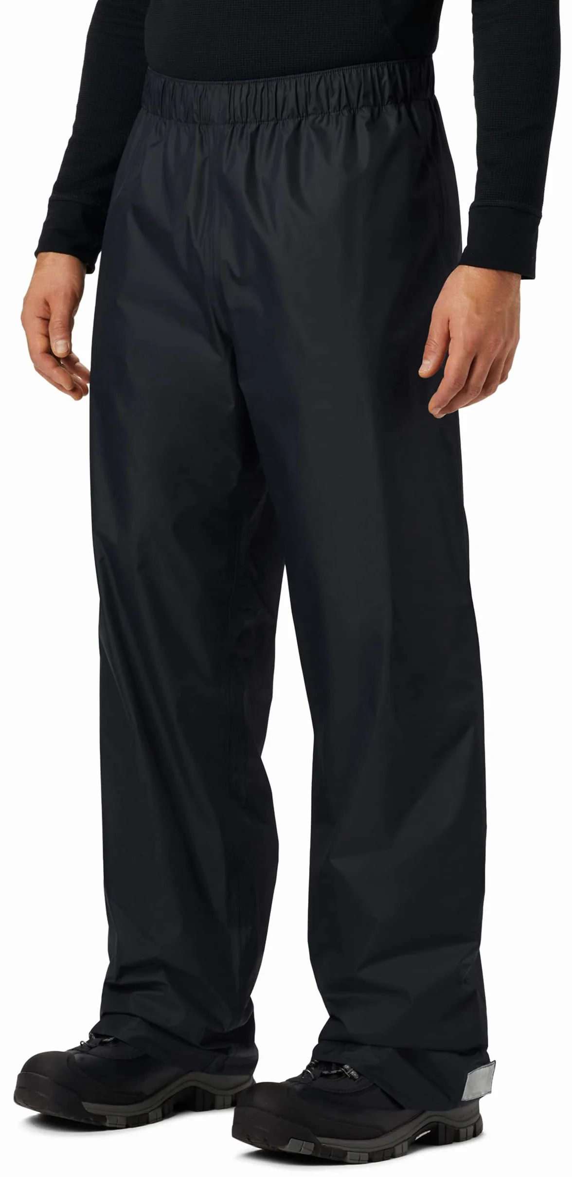 KOUDYEN Męskie spodnie przeciwdeszczowe na rower, wodoodporne, oddychające, wiatroszczelne, spodnie outdoorowe YK5415M-Black-XL