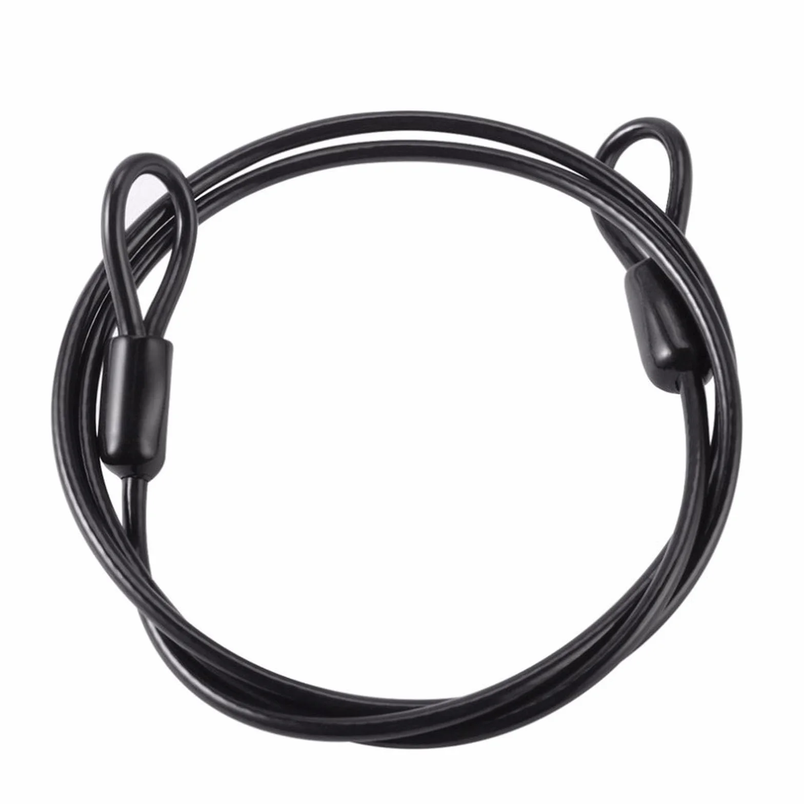 2 linki stalowe z oczkami 1,5 m x 5 mm, kabel pętelkowy 1,5 m, linka stalowa 5 mm, kabel stalowy z pętelkami, krótka linka stalowa z oczkami do mebli tarasowych, roweru, zabezpieczenie przed kradzieżą