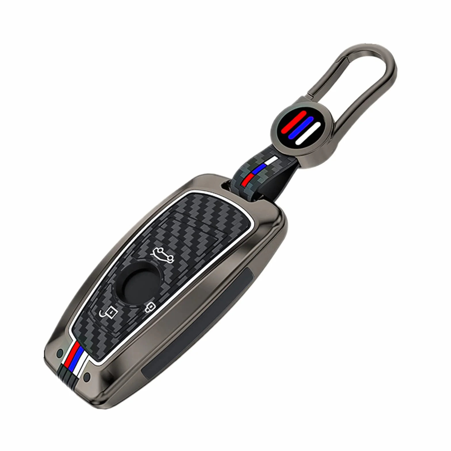 Etui na kluczyki samochodowe ze stopu cynku do serii 1 3 5 F10 F11 F20 F30 F31 F34 G20 G30 X3 F25 X4 I3 M3 M4 z wzorem z włókna węglowego miękki silikon