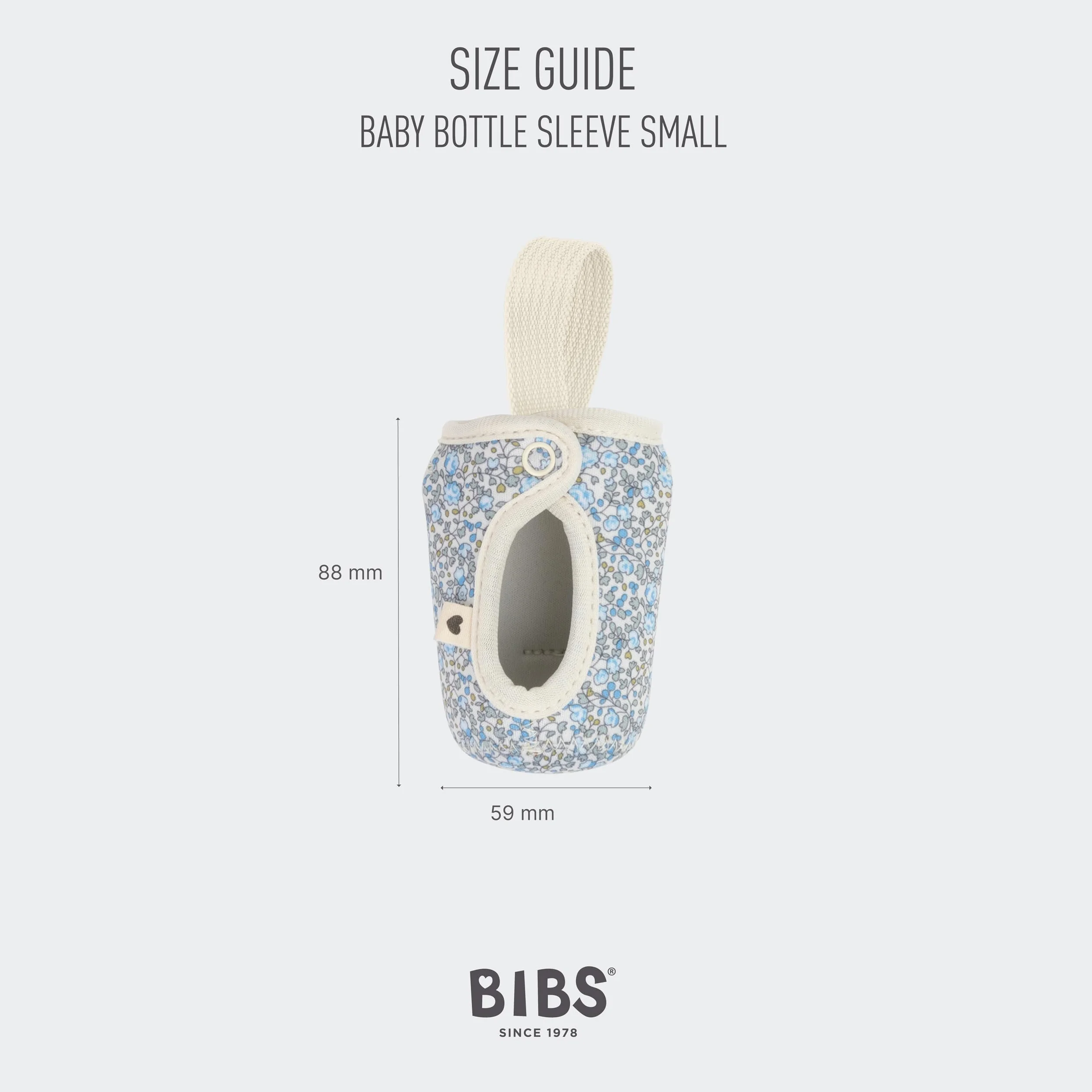 BIBS x LIBERTY Pokrowiec na butelkę dla niemowląt 110ml - Neoprenowa osłona ochronna na butelki BIBS - Wzór Liberty, Small, Charmomile Lawn Baby Blue