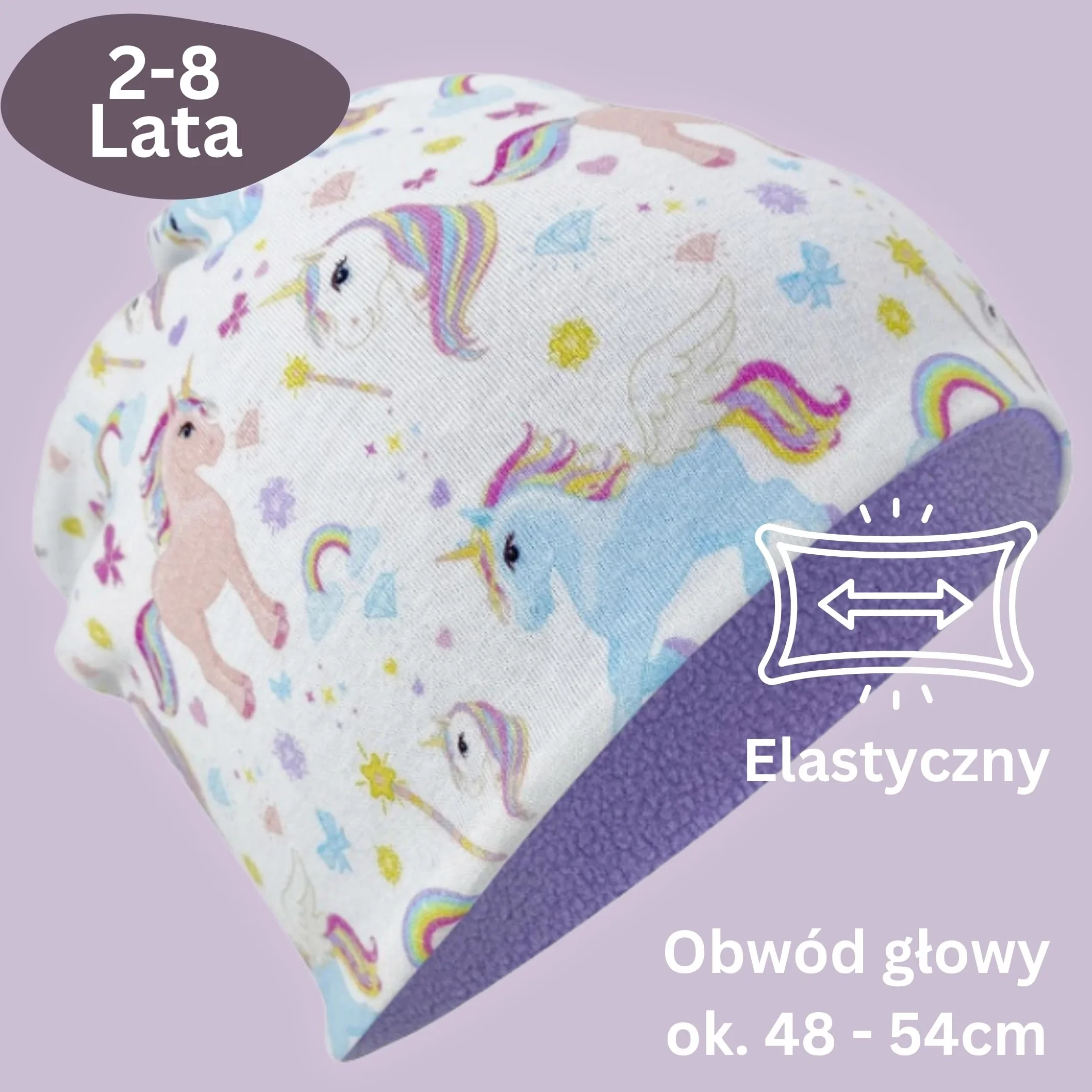 HECKBO Zestaw czapka beanie i komin dla dzieci z polaru 95% bawełny dwustronny