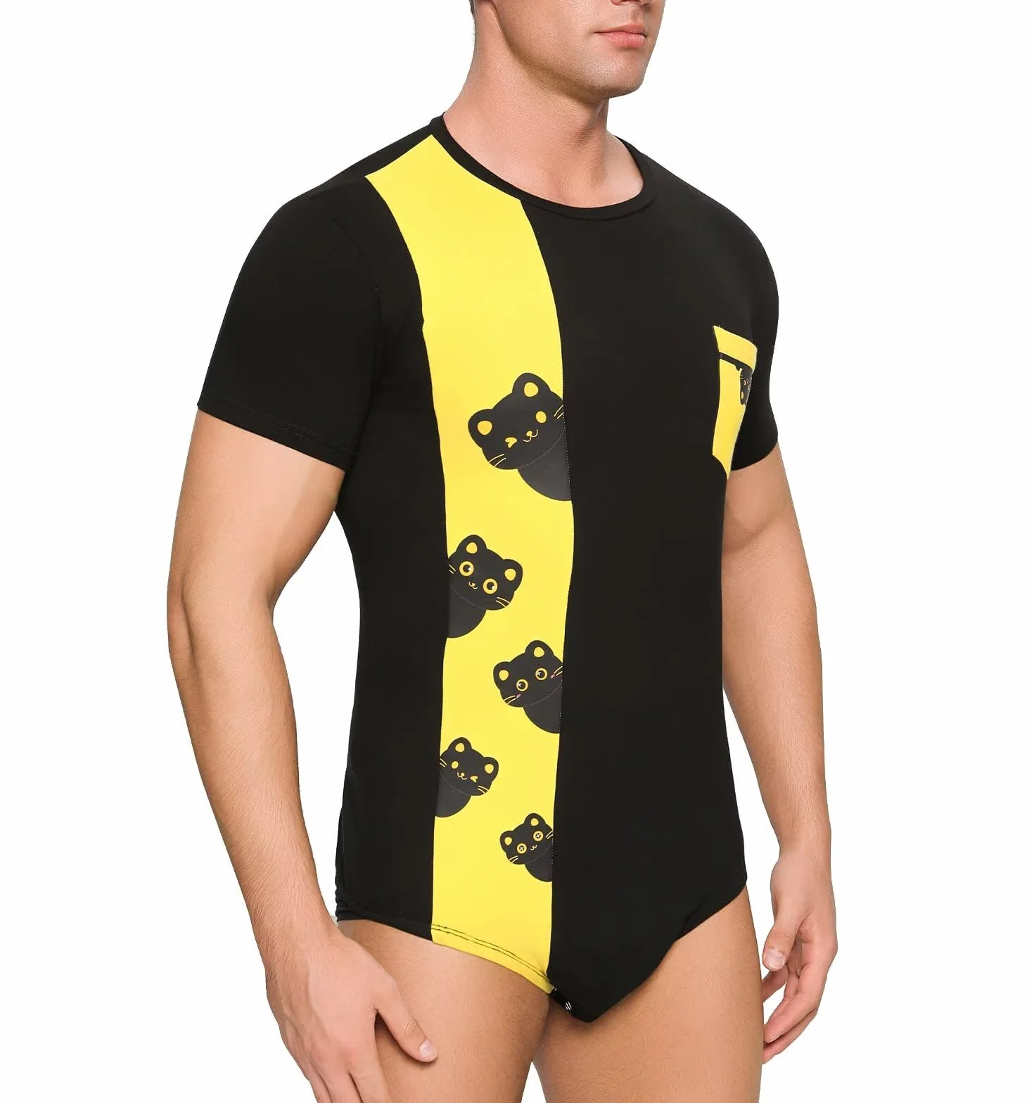 Landofgenie Mężczyźni Bawełniany Onesie Mężczyźni Body Mężczyźni Jednoczęściowy Kombinezon Body Tops