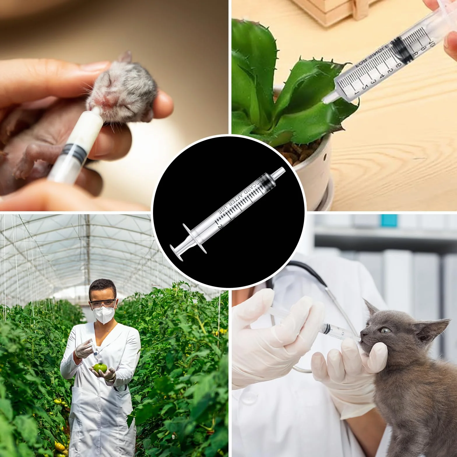 24 plastikowe strzykawki 2,5 ml, jednorazowe strzykawki z pokrywką, strzykawki z tworzywa sztucznego, sterylne opakowanie, strzykawka bez igły, do laboratoriów naukowych, pomiarów, podlewania,