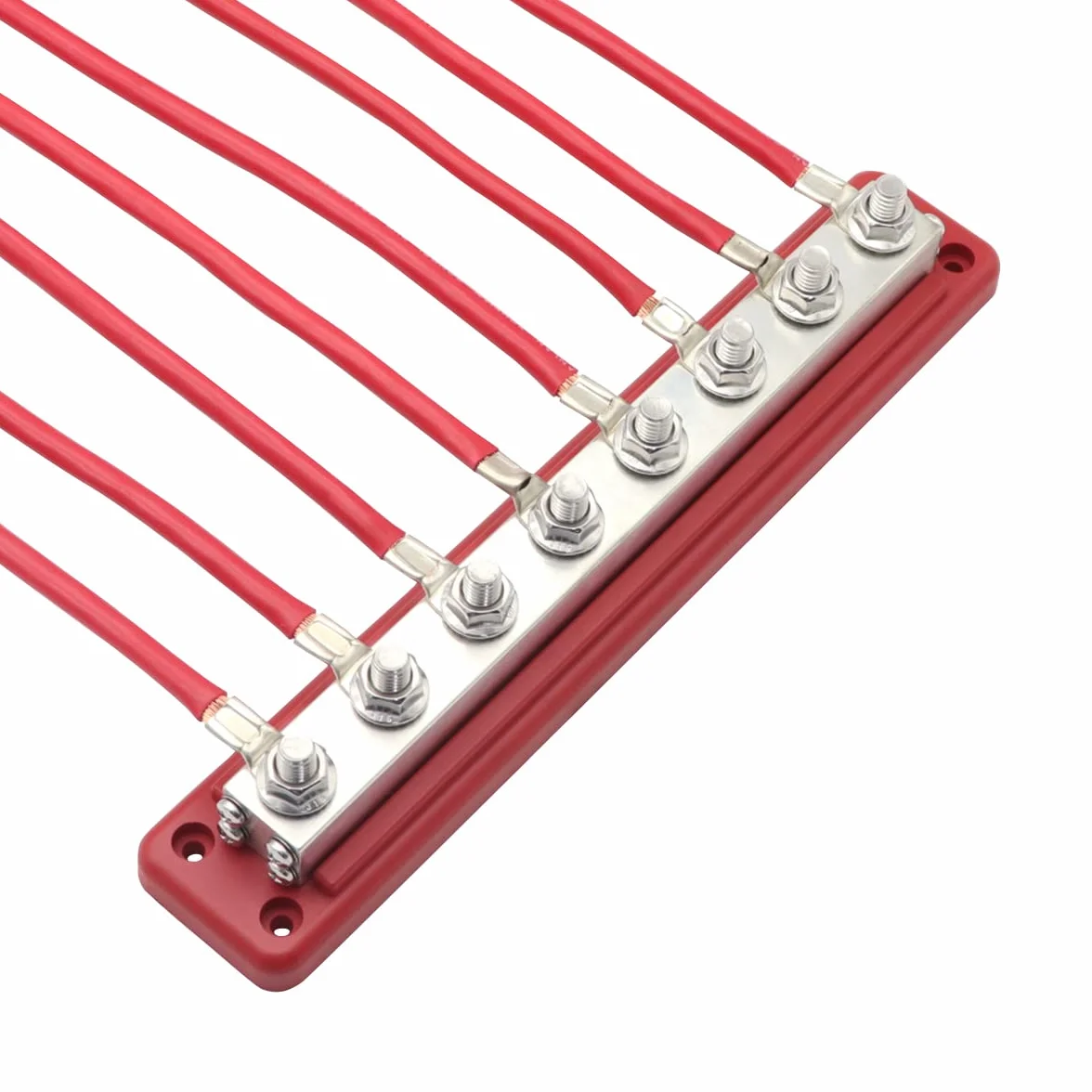 Szyna zbiorcza miedziana 600 A 12 V-48 V DC 300 V AC M10 blok rozdzielający