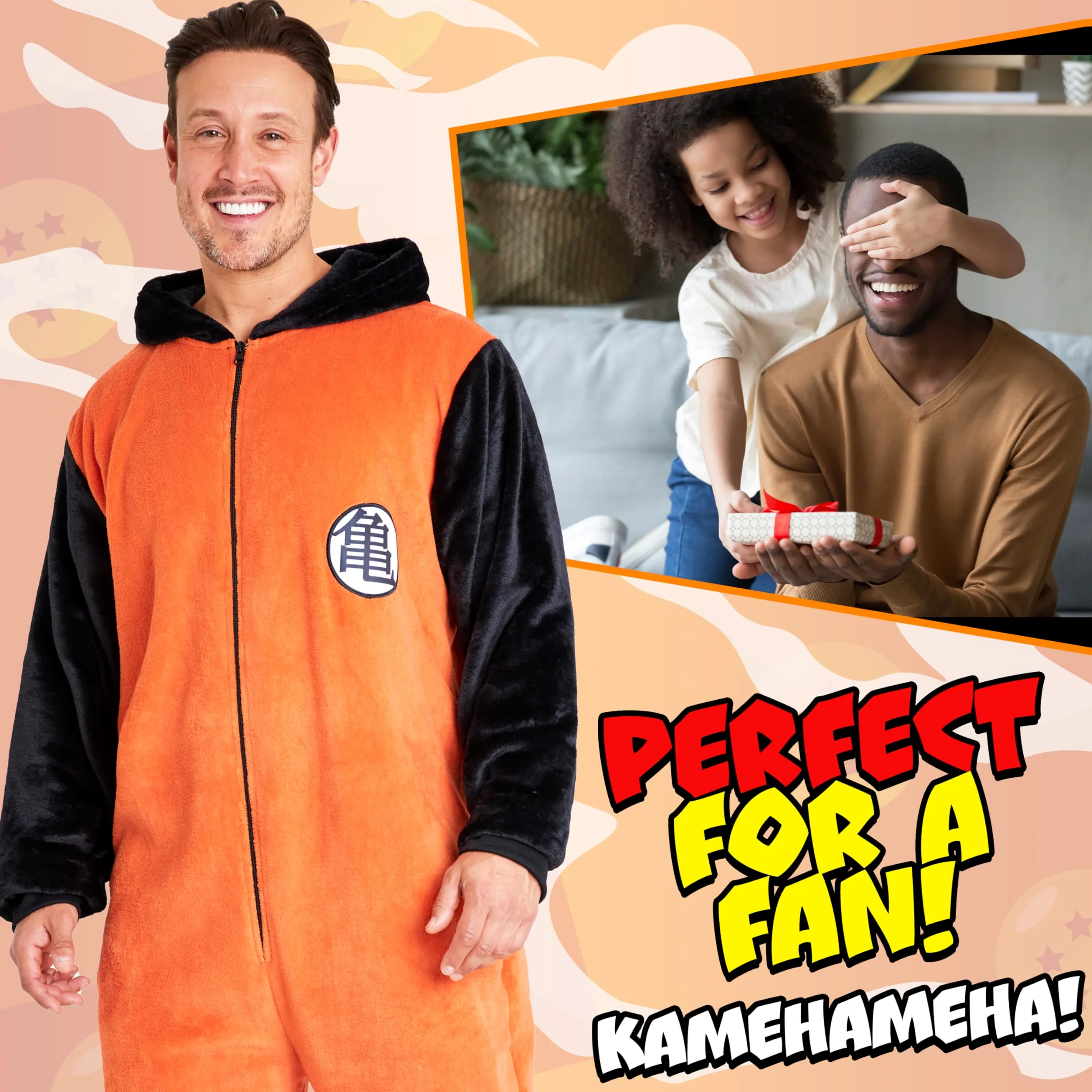 Dragon Ball Z Jednoczęściowa piżama dla mężczyzn z kapturem - prezenty anime dla niego