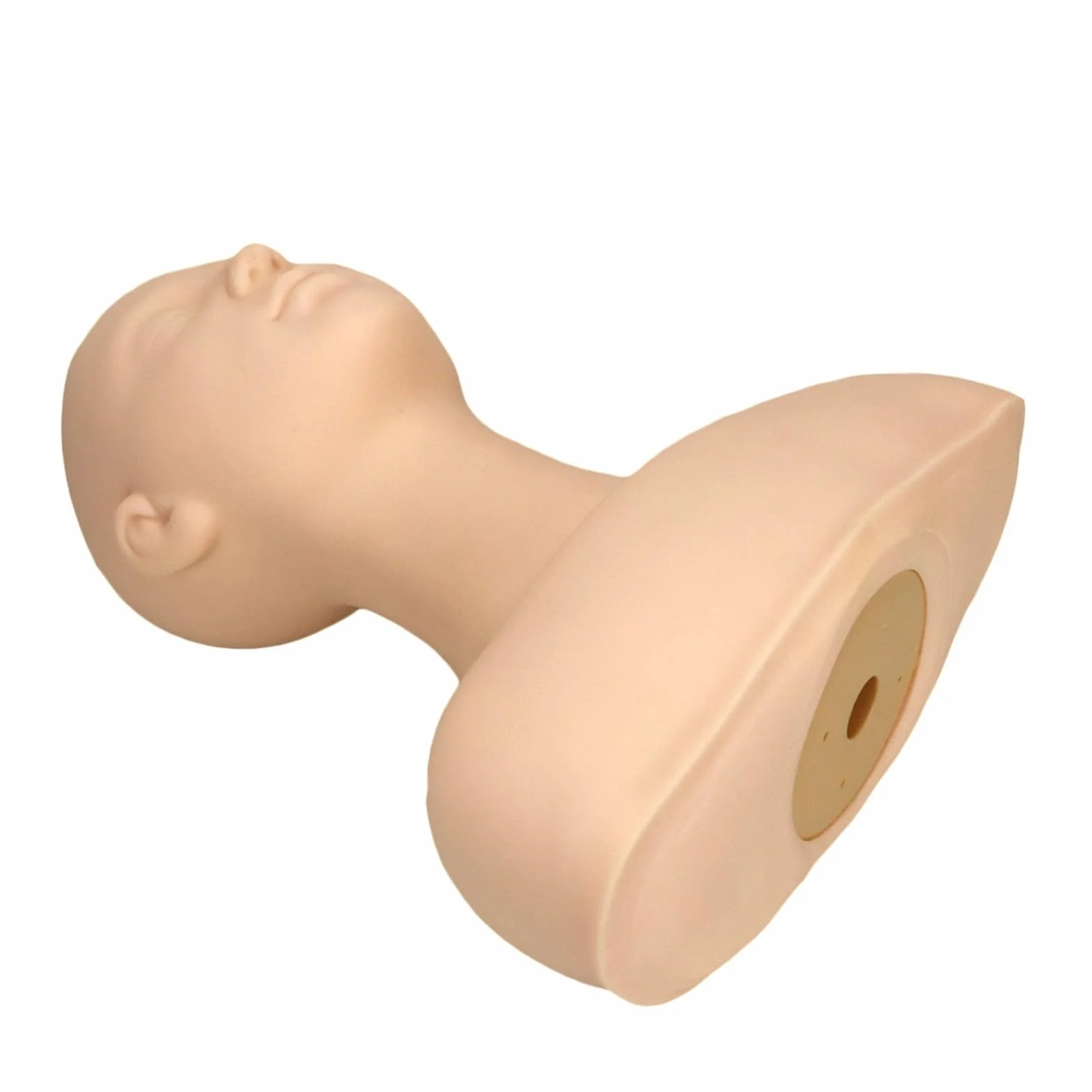 Soft Silicone Massage Training Mannequin Head With Shoulder Professional Cosmetology Make Up Practice Doll Head For Hairdressers(One Message Head A)