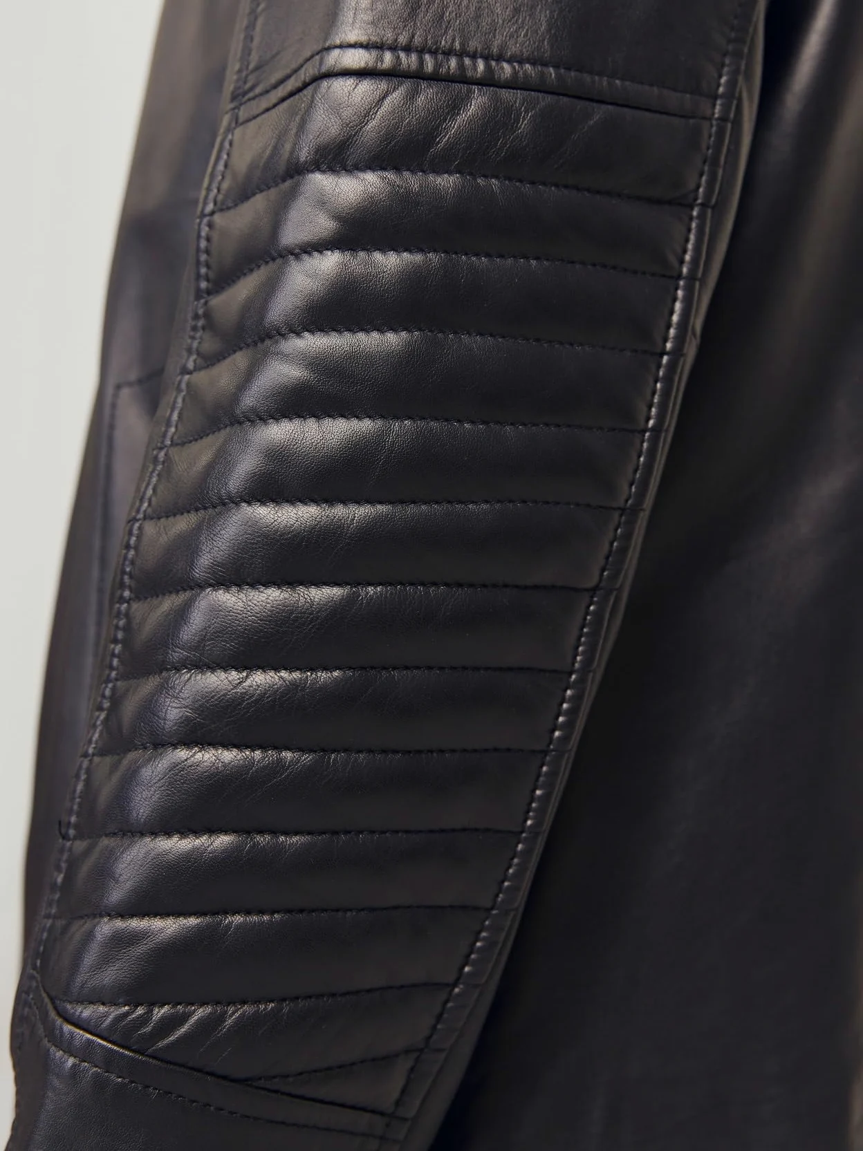 JACK & JONES Jjeliam Lamb Noos-Krótka skórzana kurtka, czarna, XXL męska, Czarny (Black), XXL