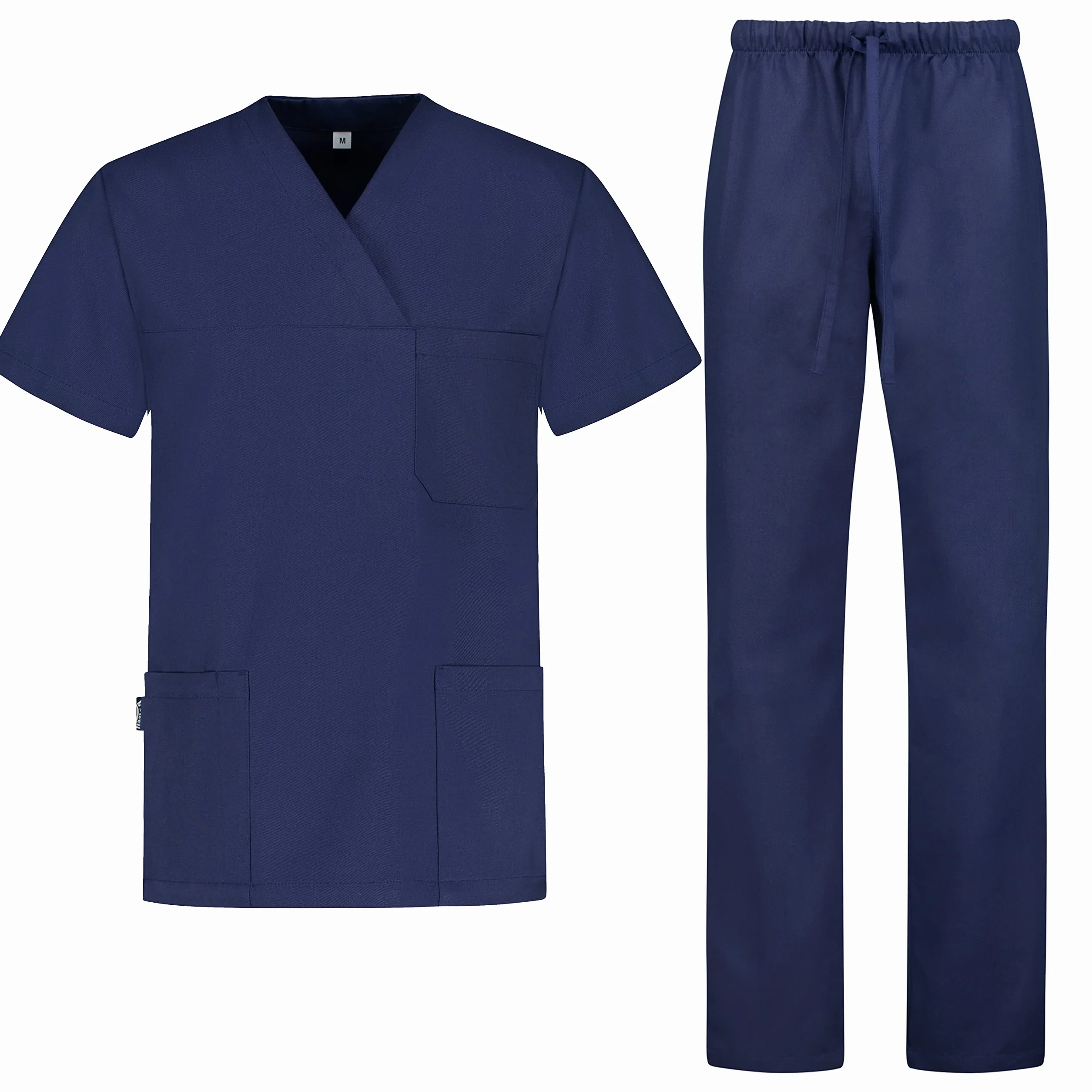 B-well Morelli 100% bawełna unisex zestaw do szorowania kasak + spodnie wsuwane zestaw lekarski mundur bawełniany top ze spodniami, medyczna odzież robocza