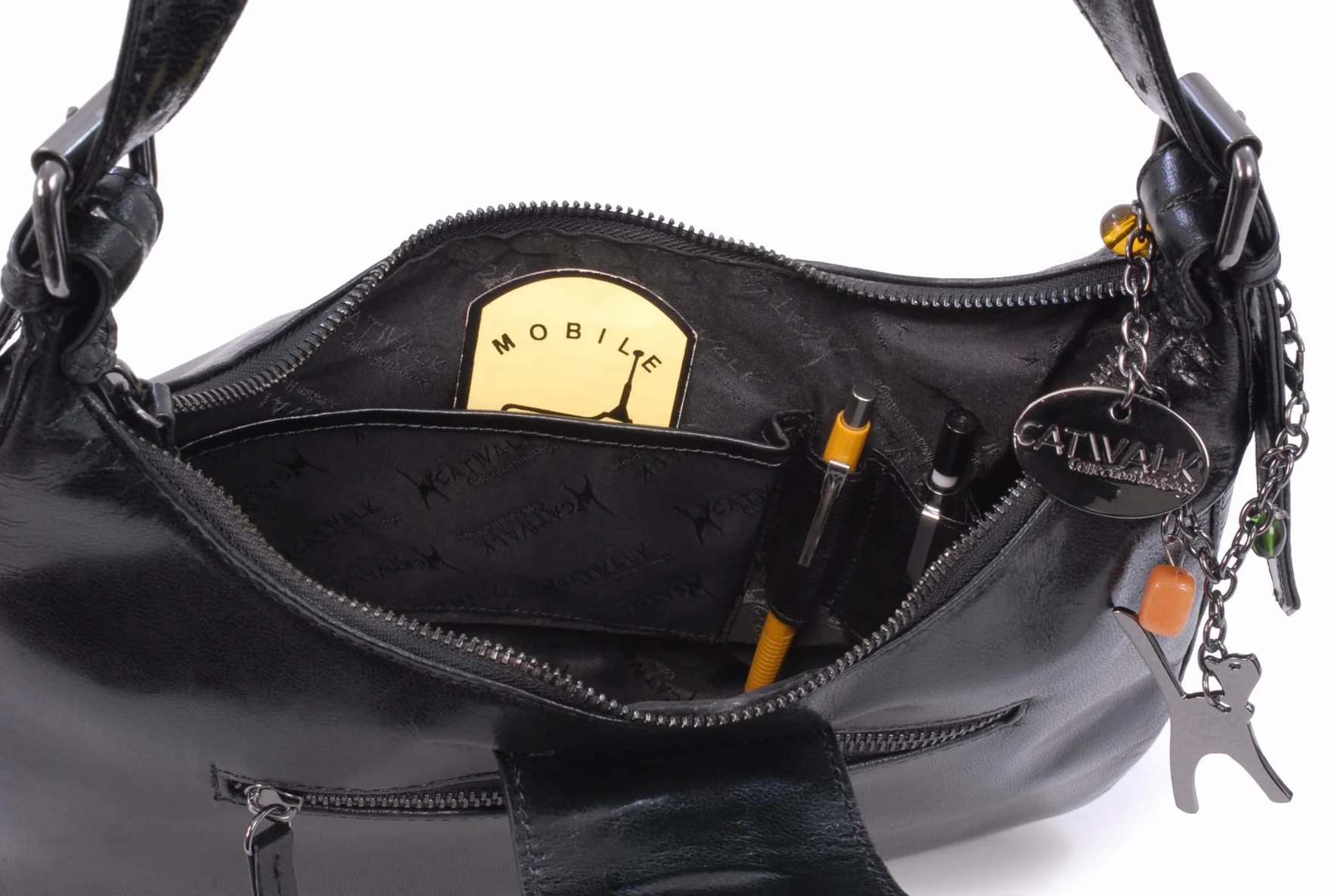 Catwalk Collection Skórzana Torba na Ramię dla Kobiet - Średnia Tote - Harlie