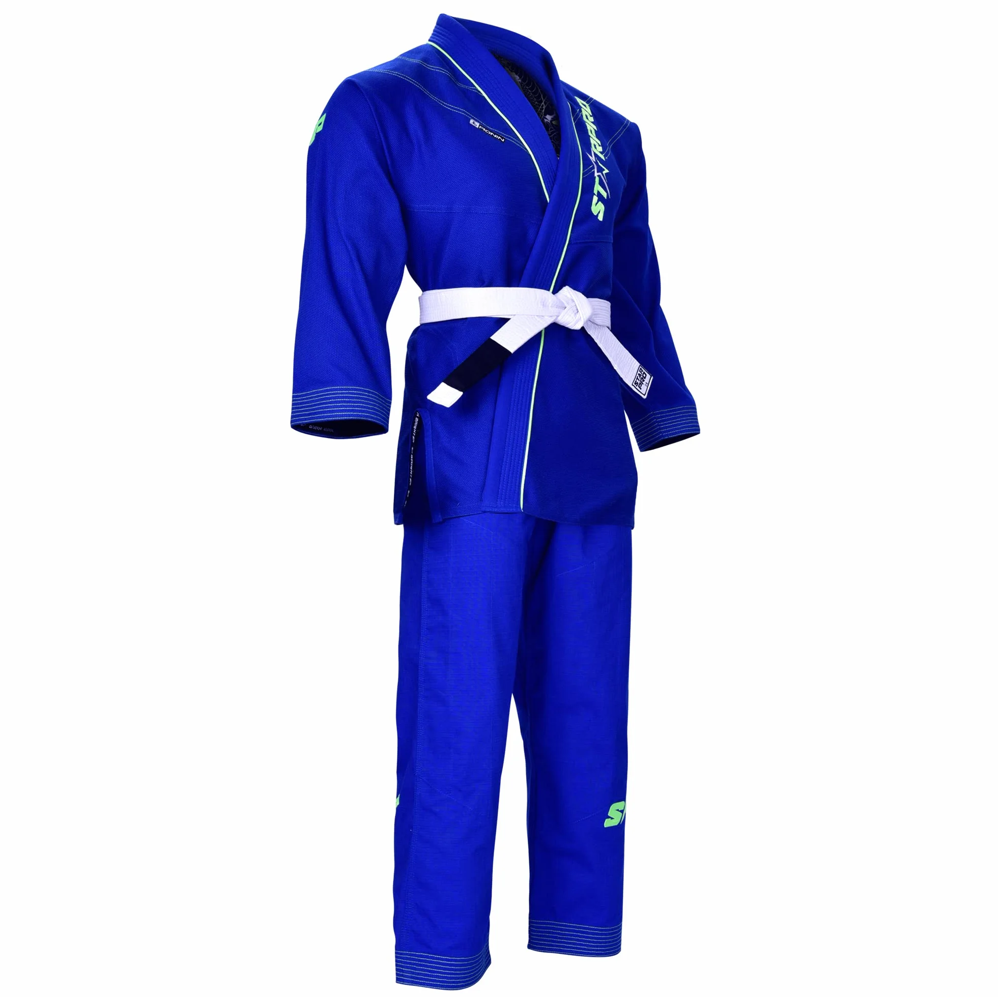 Starpro Ronin BJJ Gi 355 g - mieszanka bawełny Power - biały i czarny - Preshrunk Professional Martial Arts kimono do treningu i zawodów - dla mężczyzn i kobiet, niebieski, A5