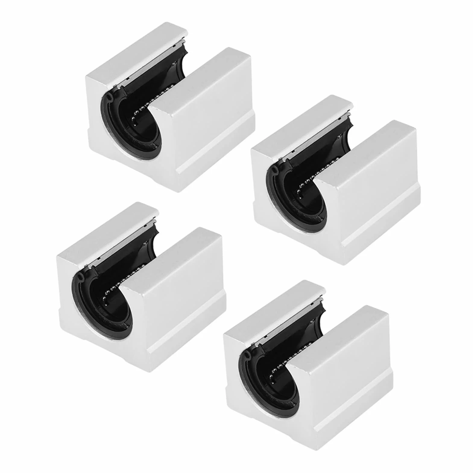 4 Sztuk SBR20UU 20mm Aluminiowe łożysko Liniowe Otwarte łożysko Kulkowe Ruchu Liniowego CNC Tuleja ślizgowa Blok Prowadnica Liniowa
