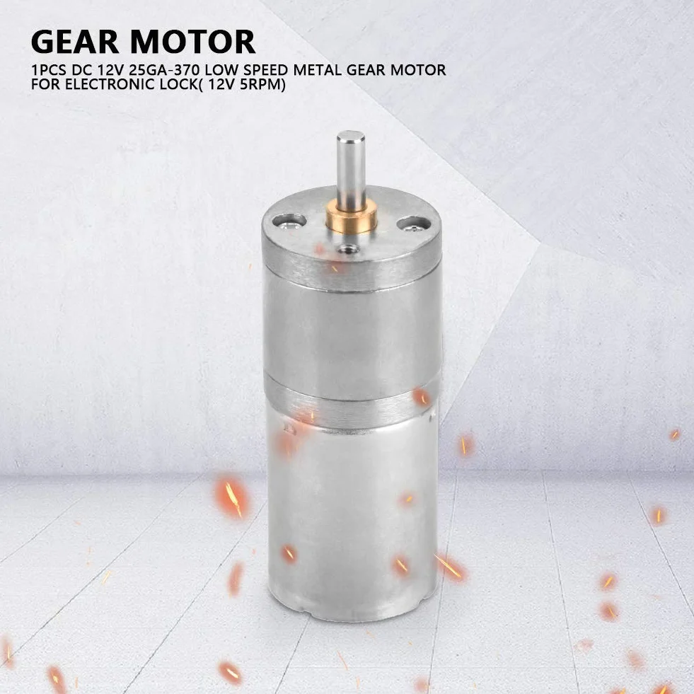 25GA-370 DC 12V Micro Motoreduktor 12V 1000rpm Motoreduktor z Redukcją Prędkości do Elektronicznego Zamka (1000RPM)(12 V 1000 obr/min)