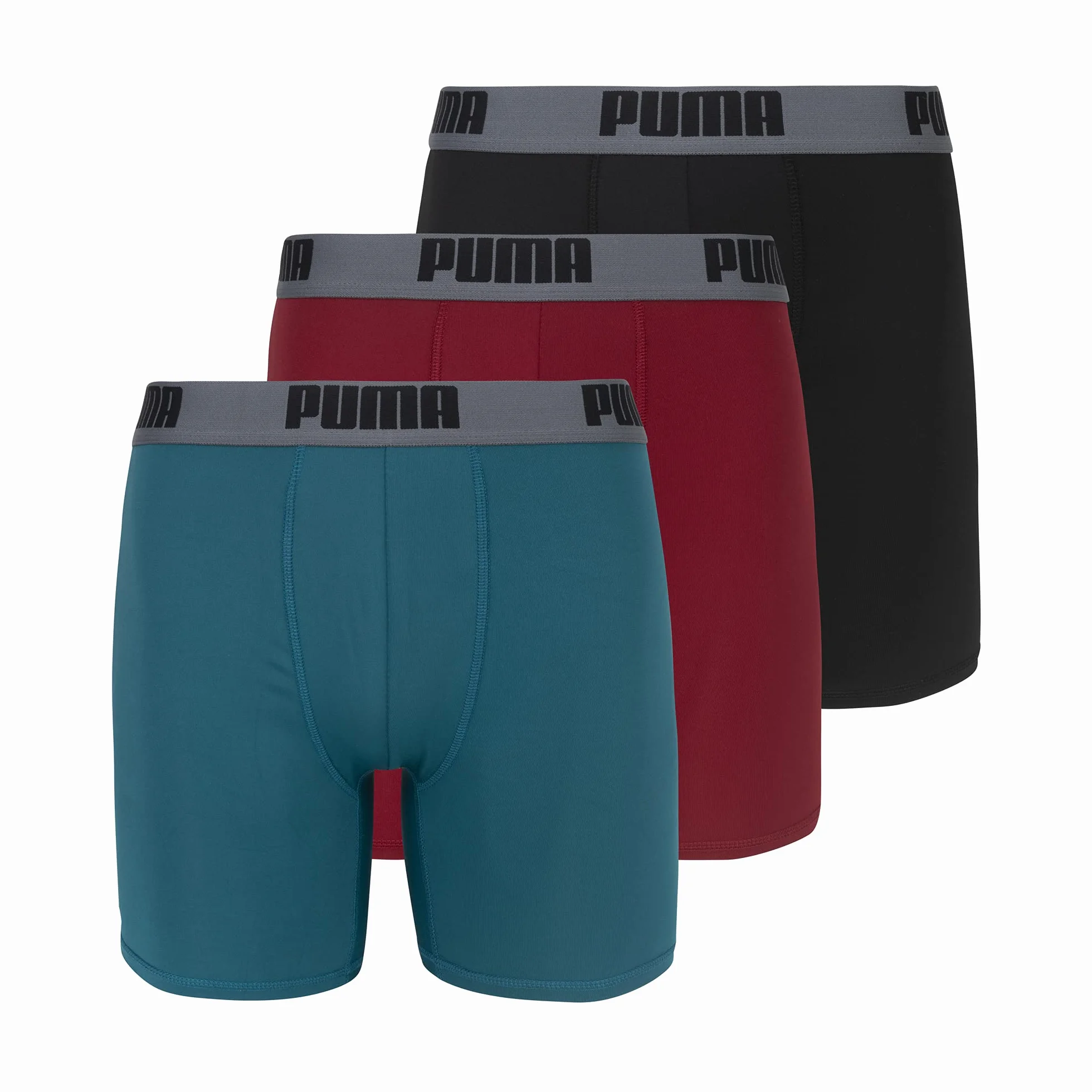 PUMA Męskie szorty retro (3 sztuki), czerwony/szary/niebiesko-zielony, XL