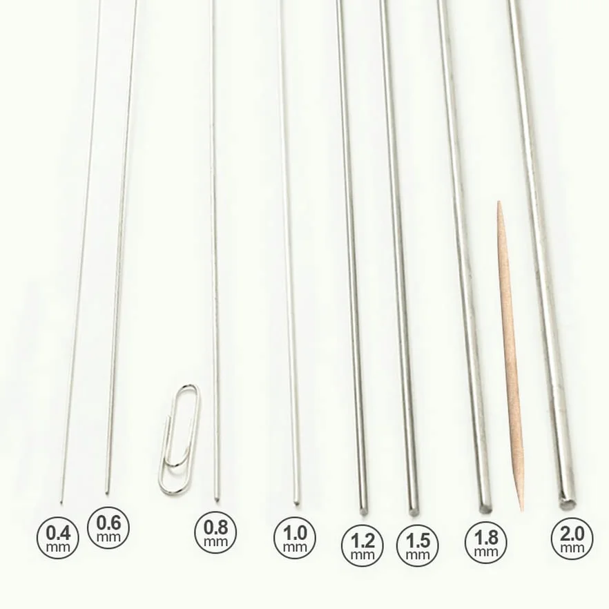 20 sztuk 50 cm sprężyna ze stali nierdzewnej drut stalowy średnica 0,2-3 mm drut ze stali sprężynowej drut twardy drut prosty (2 mm)