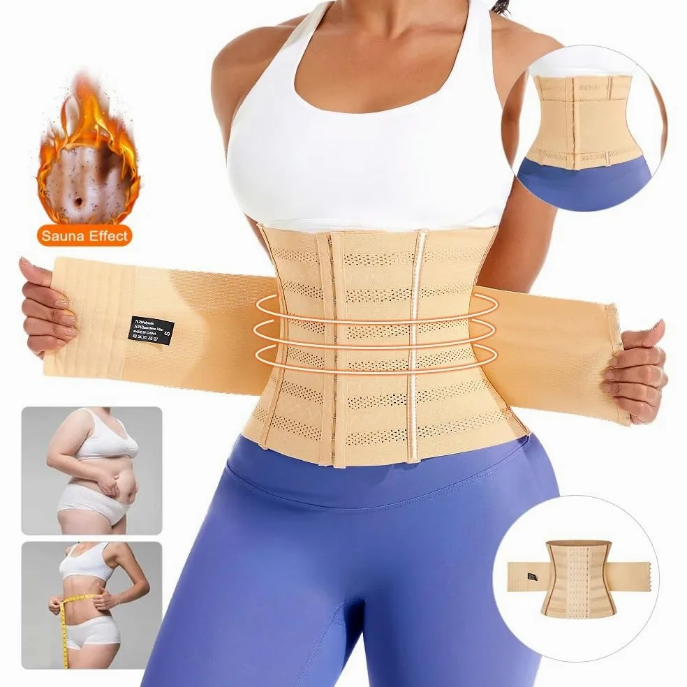MMRTDJDR Gorset Fitness wyszczuplająca osłona kobieta płaski pas na brzuch Cincher podwójny pasek do ćwiczeń treningowy gorset modelujący talię