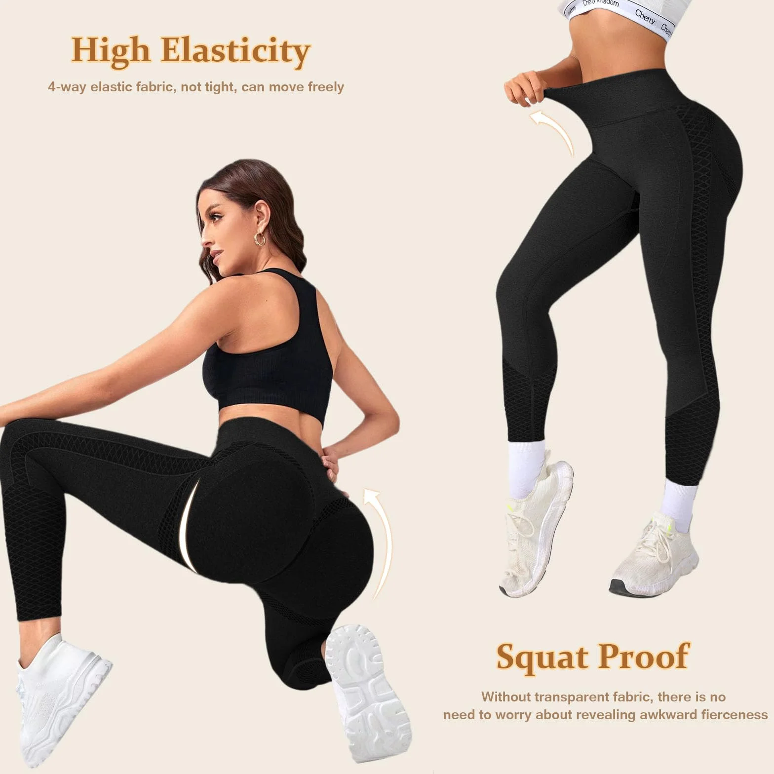 Damskie legginsy sportowe Push Up Booty Scrunch Legginsy wyszczuplające spodnie na siłownię z wysokim stanem matowe bezszwowe legginsy antycellulitowe joga fitness