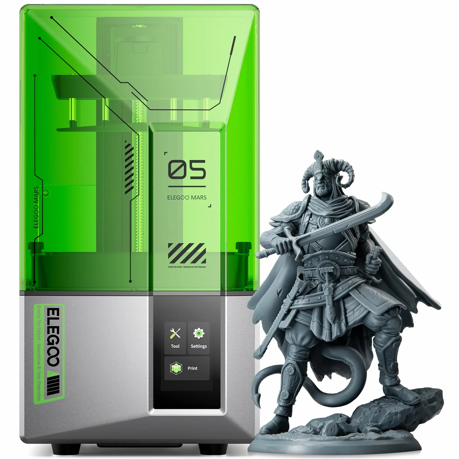 ELEGOO Mars 5 Resin Drukarka 3D z 4K Mono LCD, Automatyczne Poziomowanie, Stacjonarna Drukarka 3D o Rozmiarze Wydruku 143,43 x 89,6 x 150 mm³