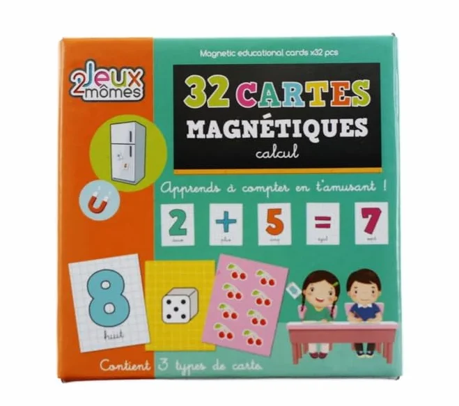 Gry 2 sztuki - 32 karty magnetyczne CALCUL - Naucz się liczyć bawiąc się +6 lat