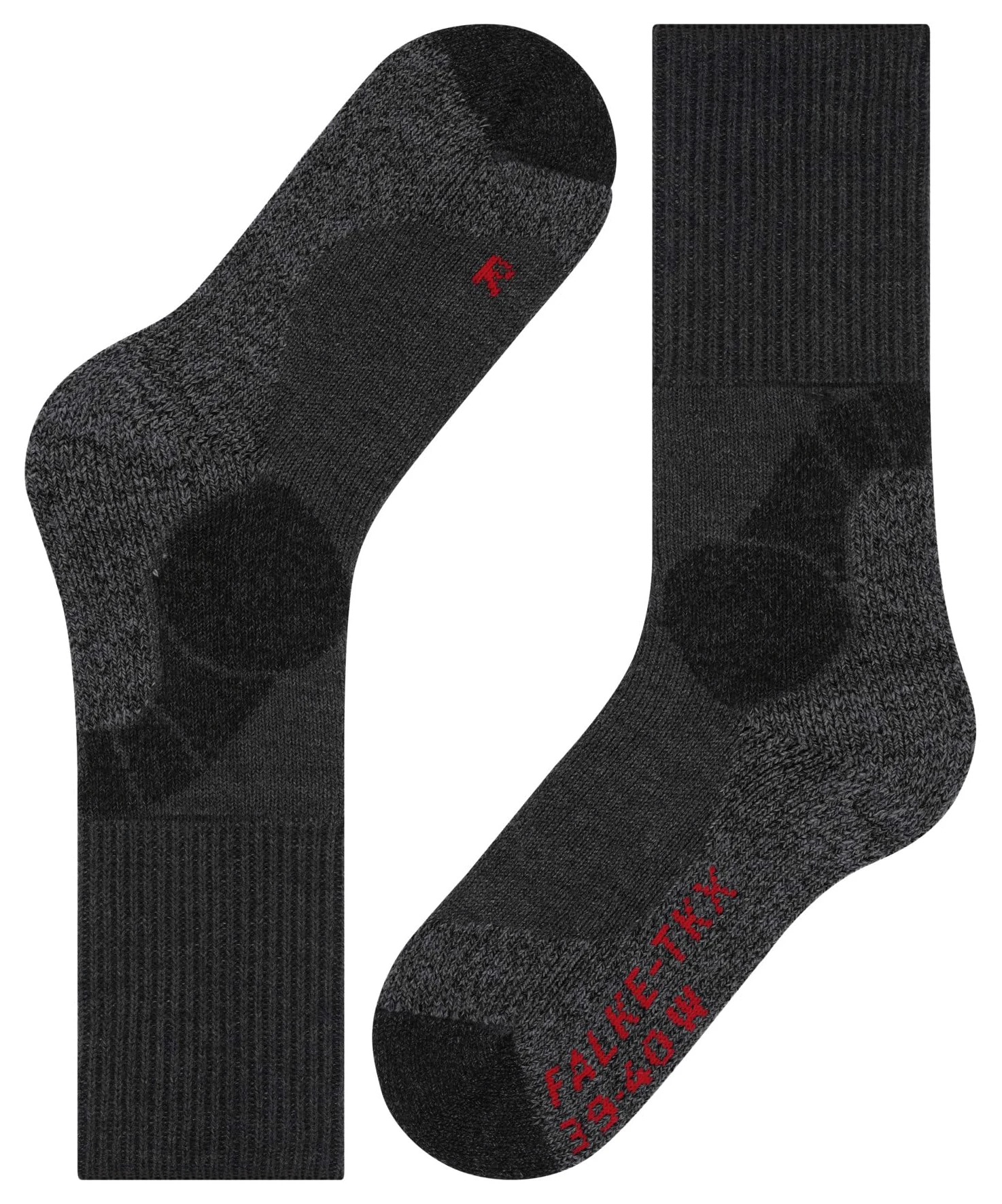 FALKE Mężczyźni Skarpety do wędrówek TKX Expedition M So wełna materiał funkcjonalny przeciw pęcherzom grube 1 Para, Szary Asphalt Melange 3180, 42-43