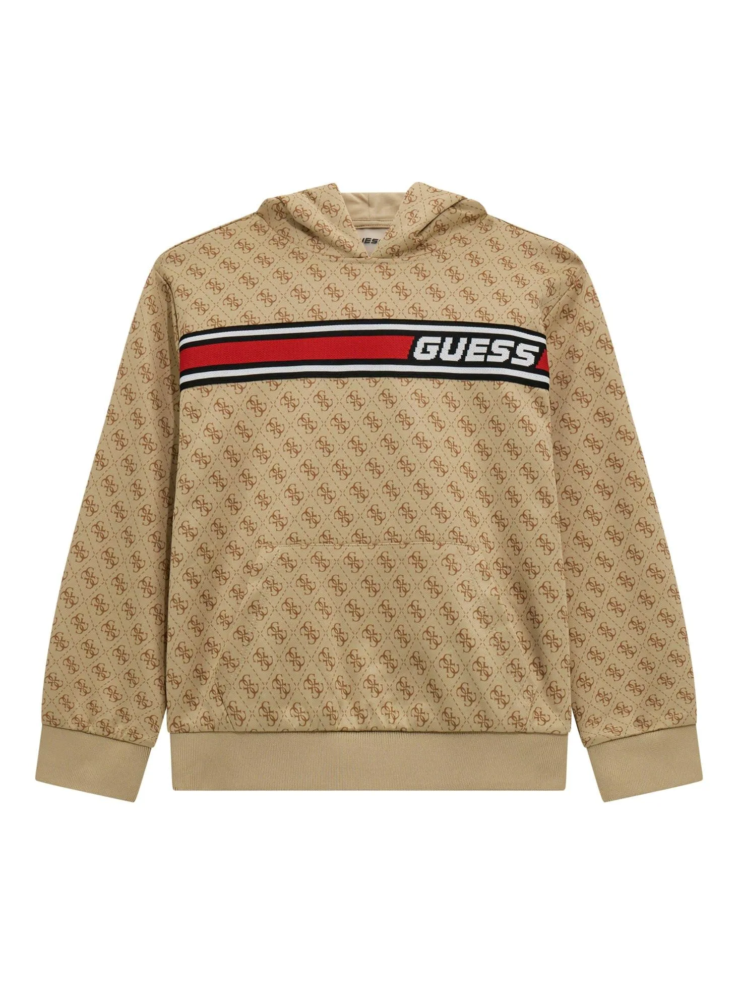 GUESS Chłopięcy sweter z kapturem z nadrukiem na całej powierzchni