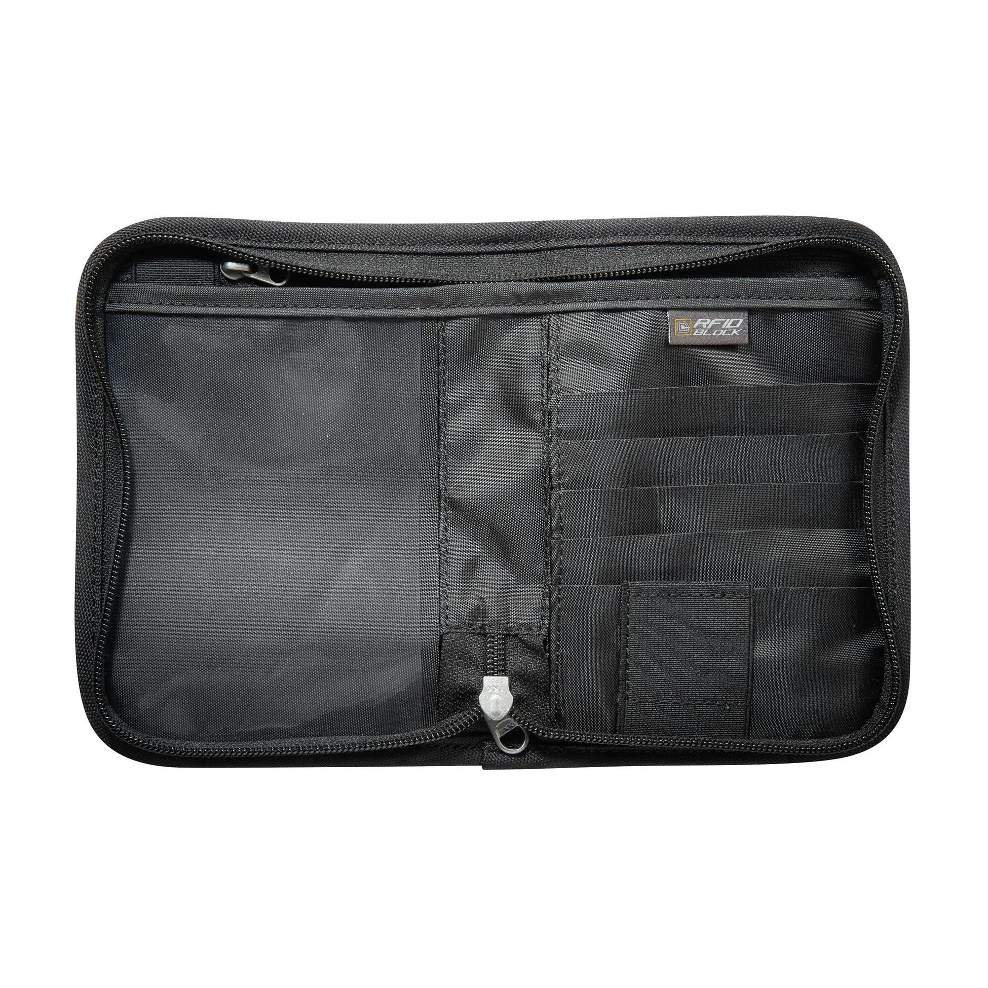 Tatonka Travel Zip M RFID Block - Reisebörse/Reisepasshülle RFID-Blocker - Certyfikat TÜV - Bietet Platz für Reisepass, Kreditkarten und Reisedokumente, Czarny, 17 x 12 x 3 cm, Portfel z blokadą RFID