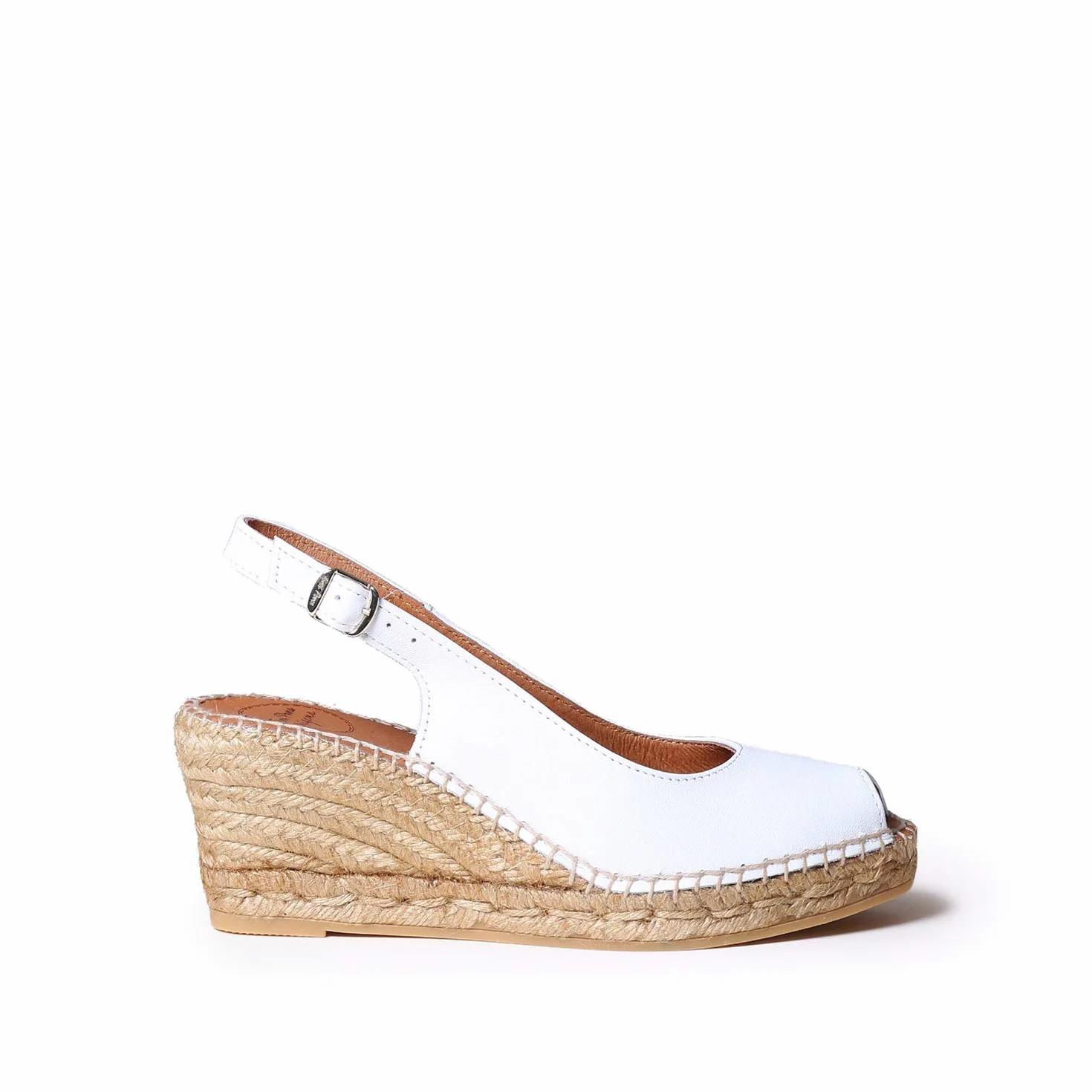 Toni Pons peep toe wedge espadrille leather women