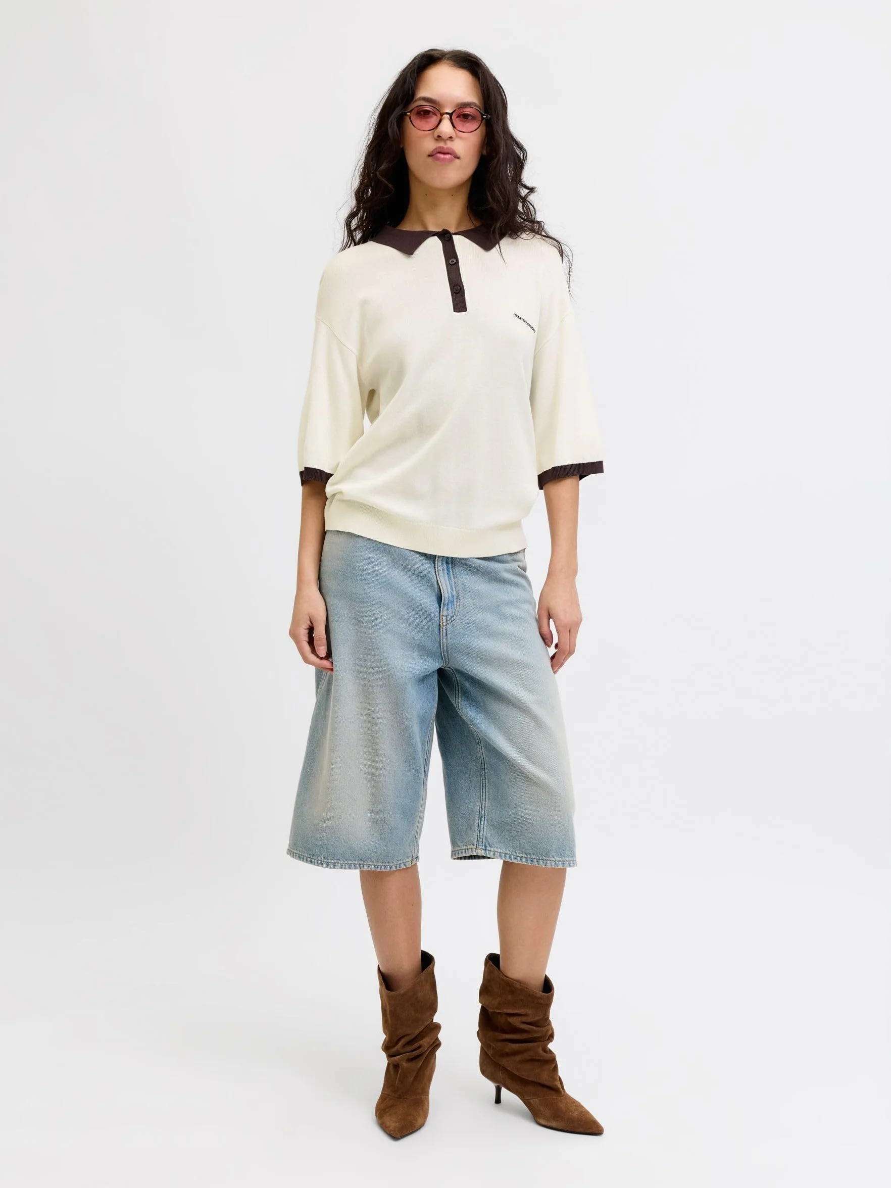 JACK & JONES Jxvilda SS Polo Knit Kobiety Polo Knit