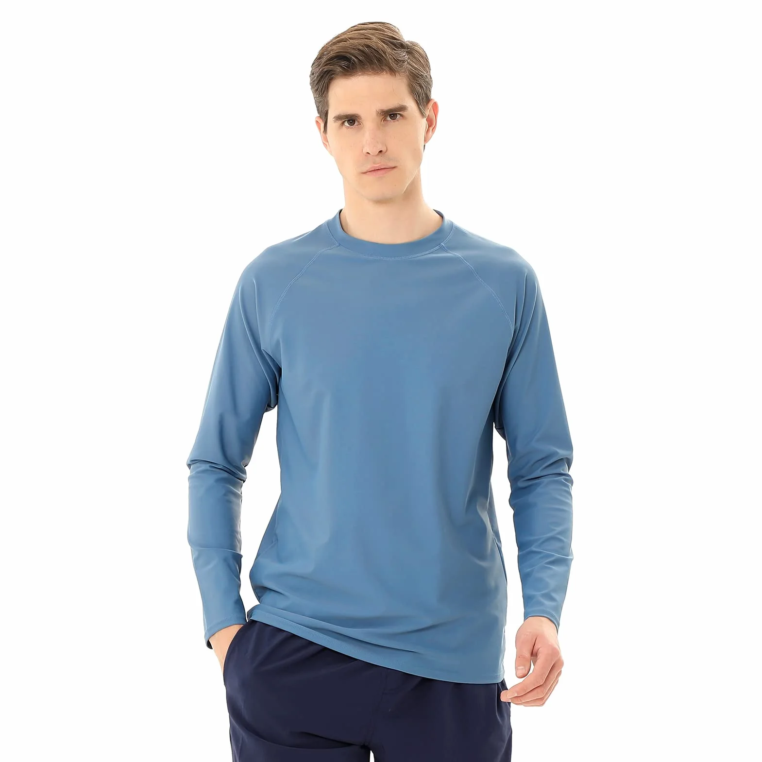 Męska koszulka anty-UV z długim rękawem Rashguard UPF 50+ top strój kąpielowy koszulka sportowa szybkoschnąca