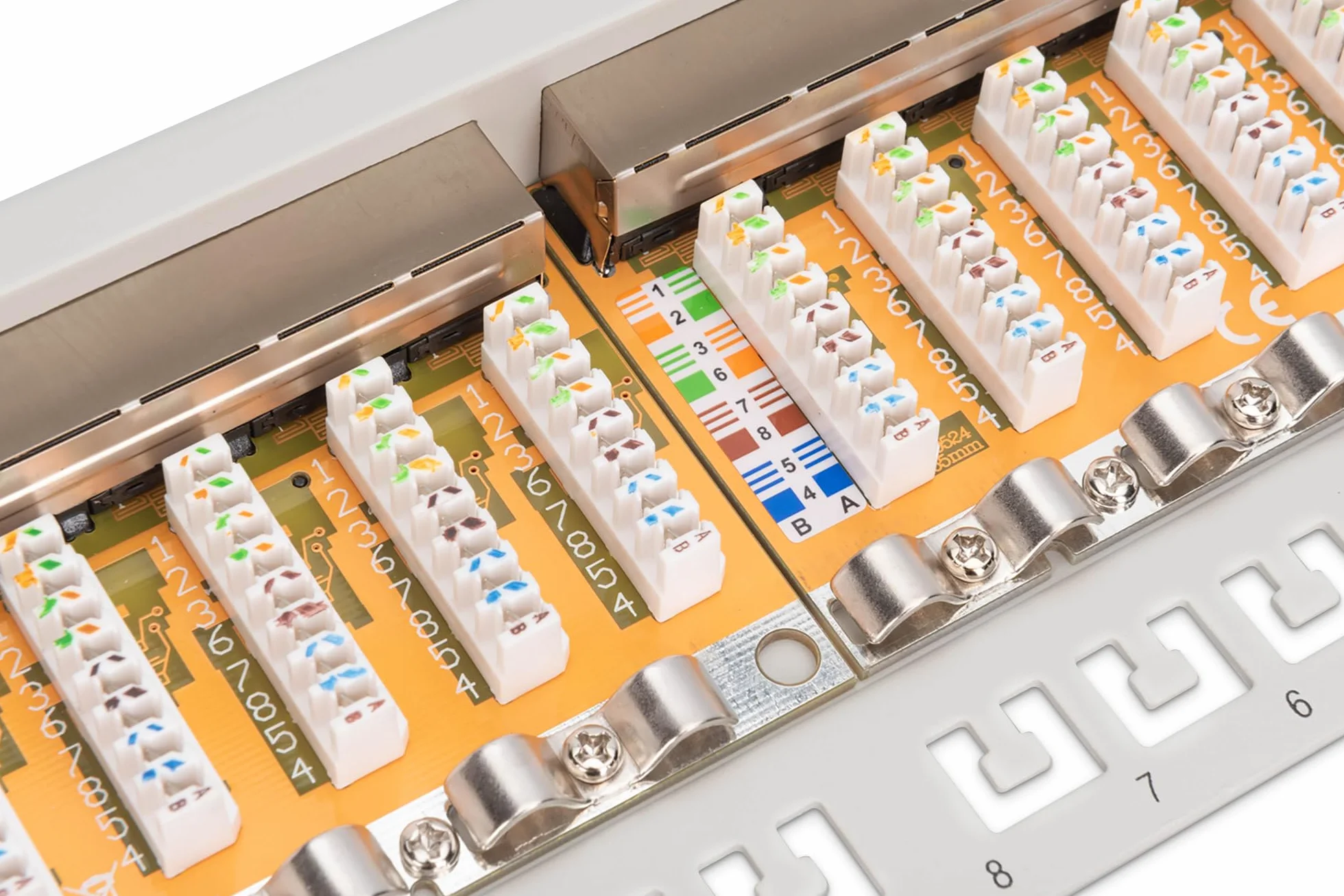 DIGITUS Patchpanel - 19 cali - Cat-6-24 porty RJ45 - ekranowany - pole patchowe LSA - montaż w szafie 1HE - szary