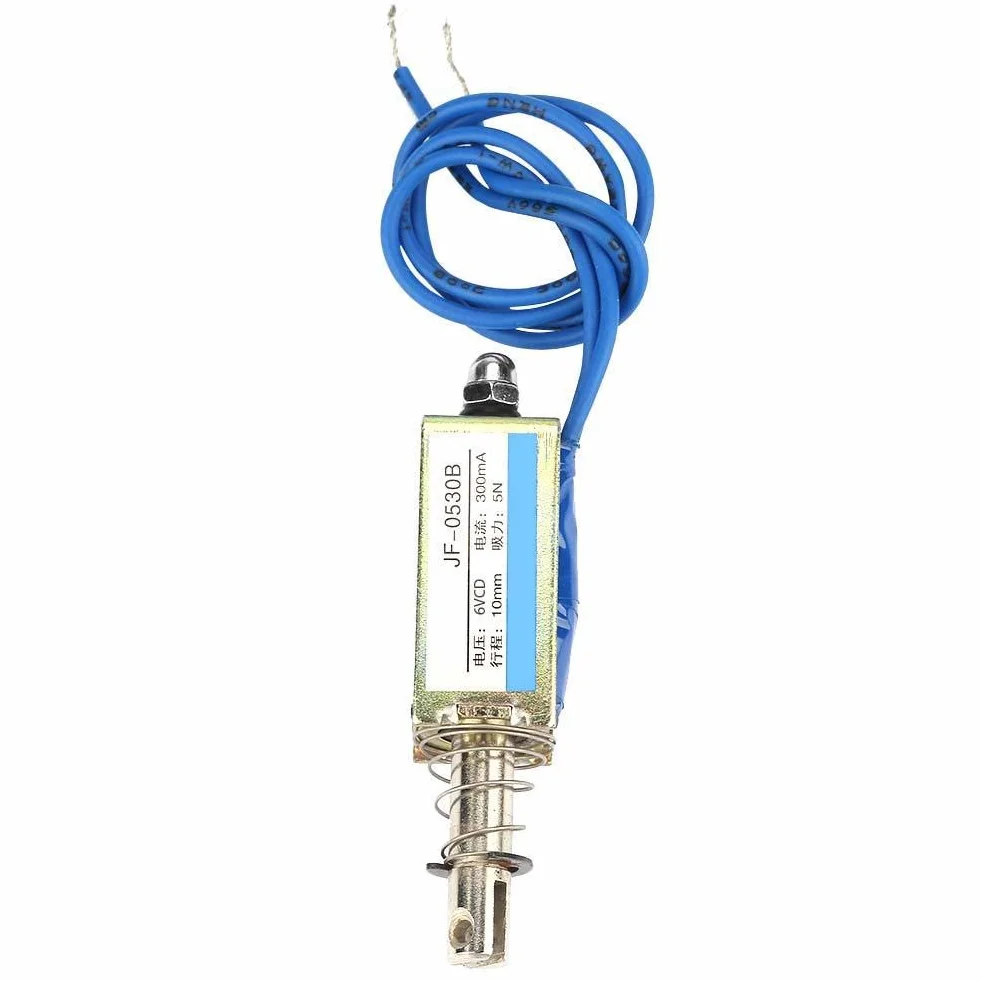 Push-pull elektromagnes 12V elektromagnes otwarta rama Typ sterowania automatyki 6/12/24V DC 300mA DC Pulower elektromagnet 5N wysuwany zakres 10mm (6V)