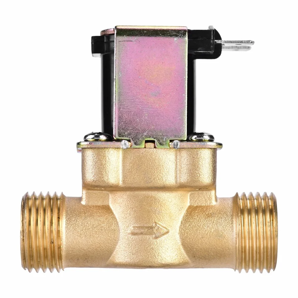 Zawór elektromagnetyczny z mosiądzu, 1/2 "DC 24V Normalnie zamknięty regulator wody. Brak poboru mocy. Elektrozawór sterujący z mosiądzu do kontroli przepływu wody