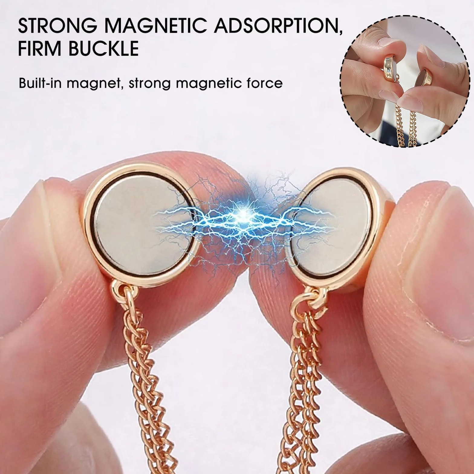 4 sztuki wielofunkcyjnych magnetycznych klamerek do ubrań, silne magnesy hidżab z łańcuszkiem, broszka magnetyczna bez igły do kardiganu, zakończenia rękawów