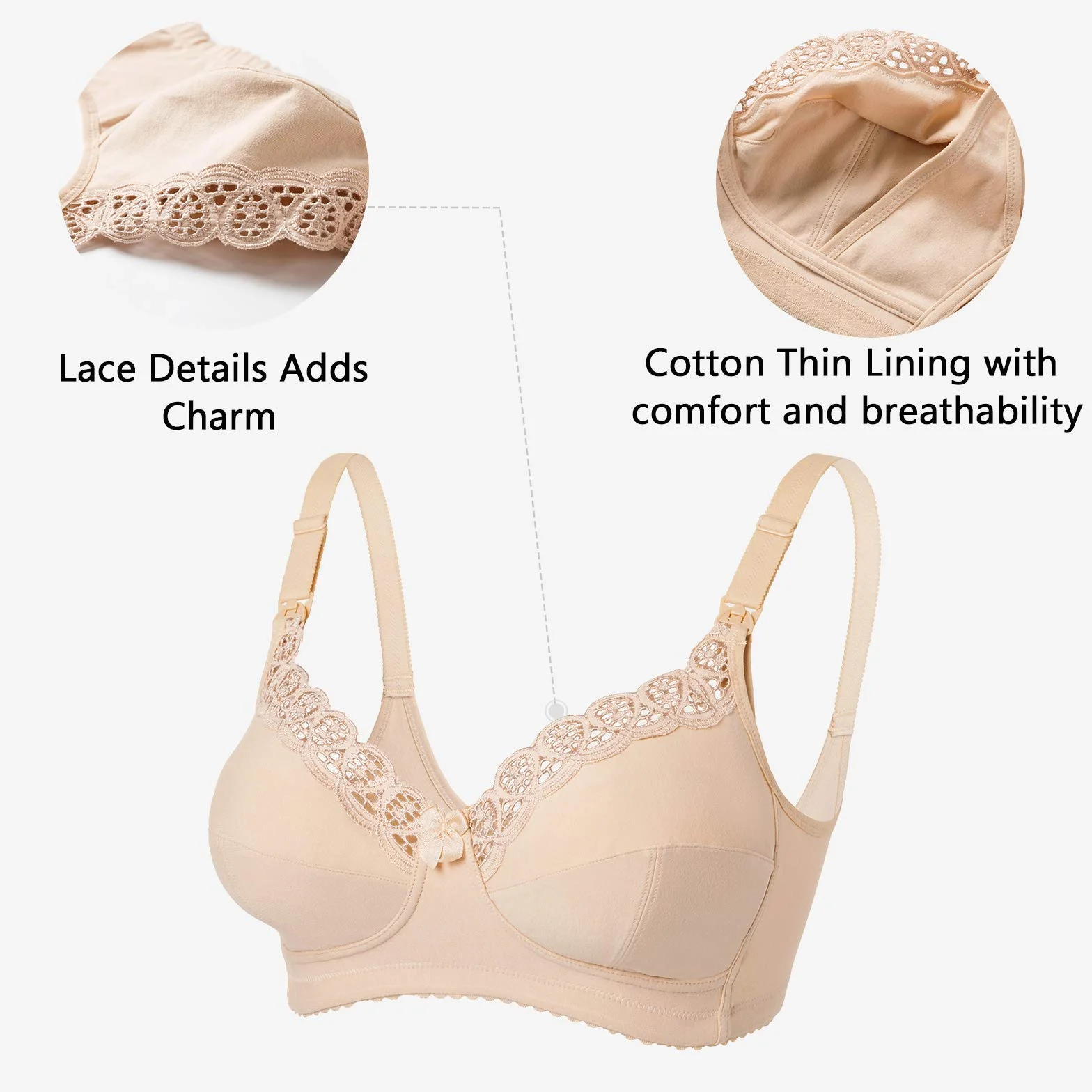 Gratlin Damski Biustonosz Do Karmienia Plus Size Bezprzewodowe Ciążowe