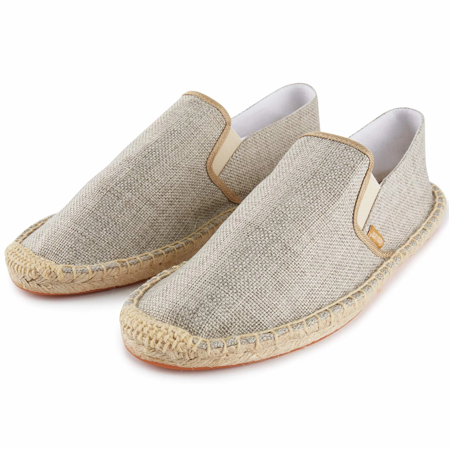 Alexis Leroy Jednolity kolor Slipper Espadryle Męski Flats Slip-On z płótna żaglowego Beżowy 45 EU