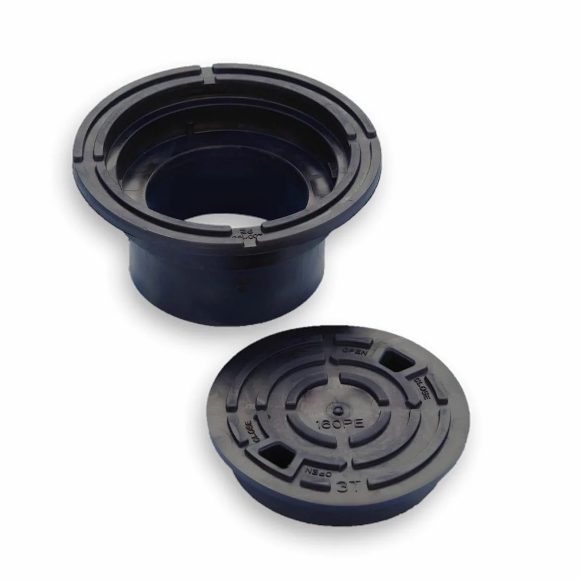 Varile DN160-DN200 adapter pokrywy włazu kontrolnego, czarna nasadka rury, pokrywa do rury pionowej, obciążenie do 3 ton
