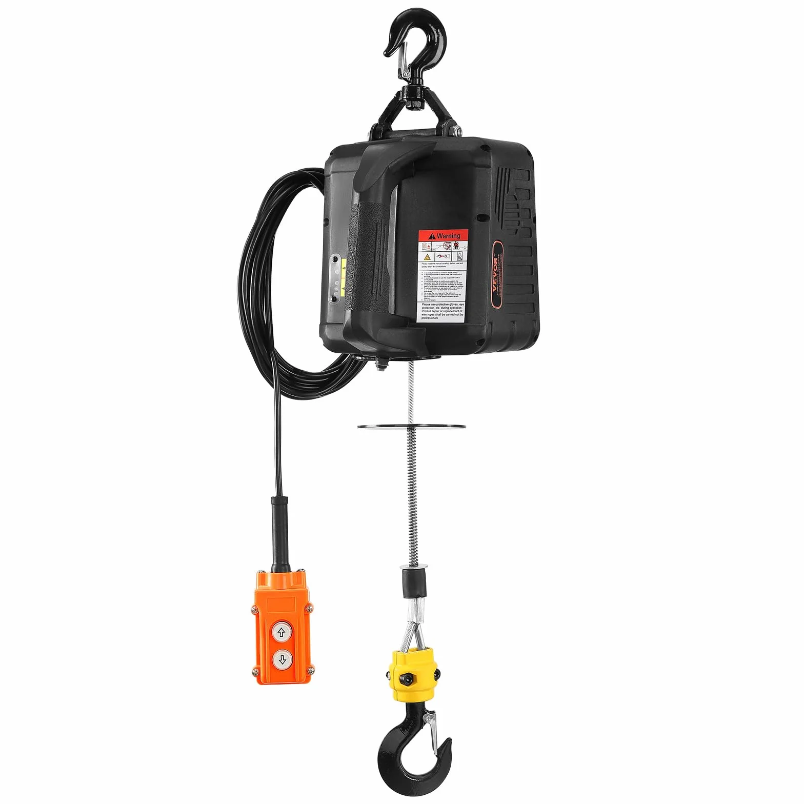 VEVOR Wciągarka elektryczna 3 w 1, udźwig 498,95 kg, prędkość podnoszenia ≥ 4 m/min, wciągarka silnikowa 7 m, wysokość podnoszenia 1500 W, 3 tryby sterowania, ręczny/przewodowy/bezprzewodowy