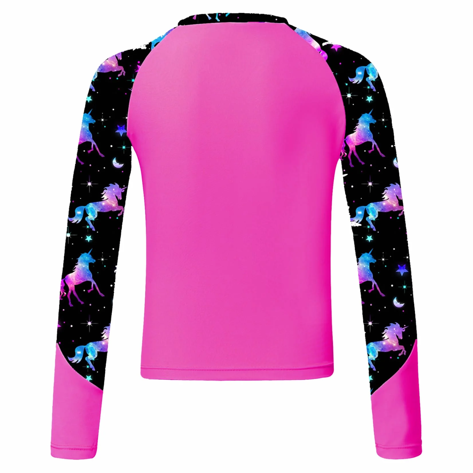Dziecięca dziewczęca koszulka kąpielowa anty UV top do pływania ochrona z długim rękawem Rashguard 5-16 lat